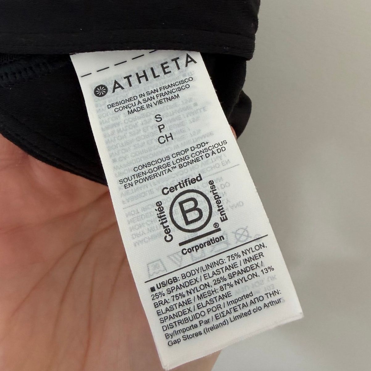 Athleta Athleta Black Conscious Crop D-DD+ Bra Sz S Size S / US 4 / IT 40 - 2 Thumbnail