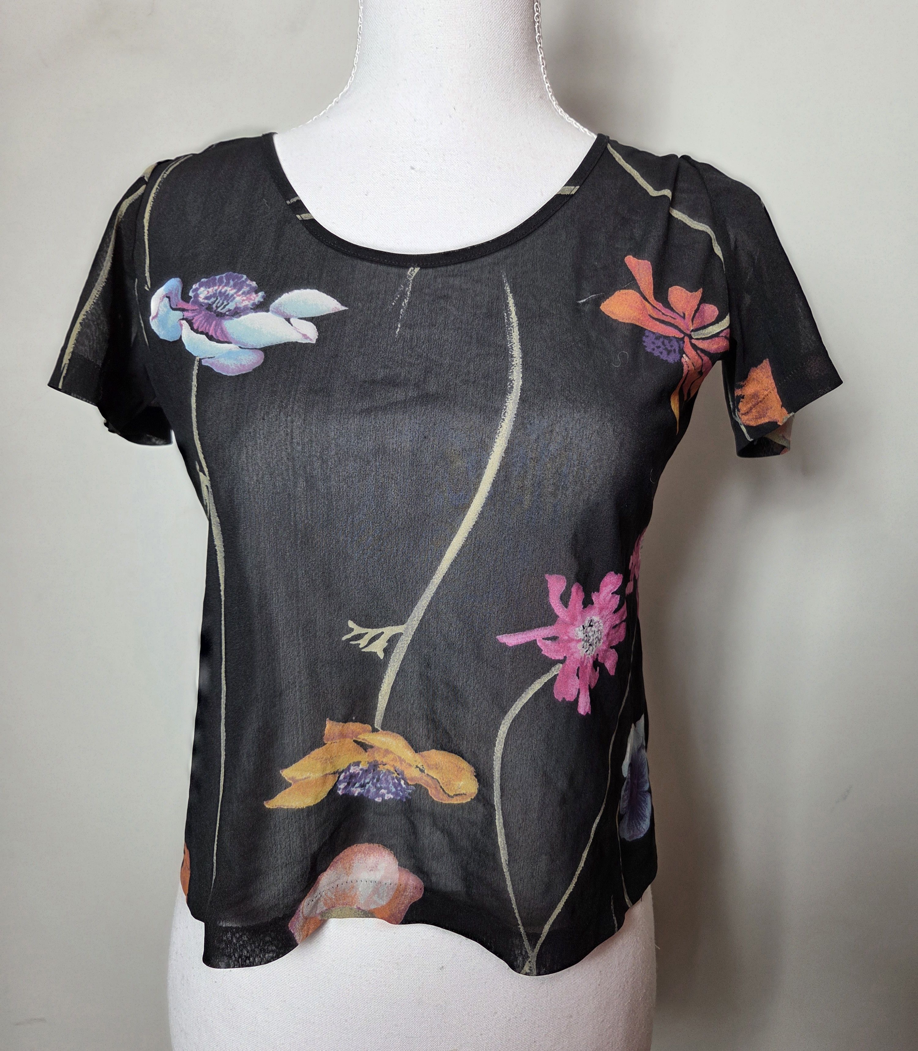 Kenzo Kenzo floral mesh top transparent 90s archive avant garde Size M / US 6-8 / IT 42-44 - 2 Thumbnail