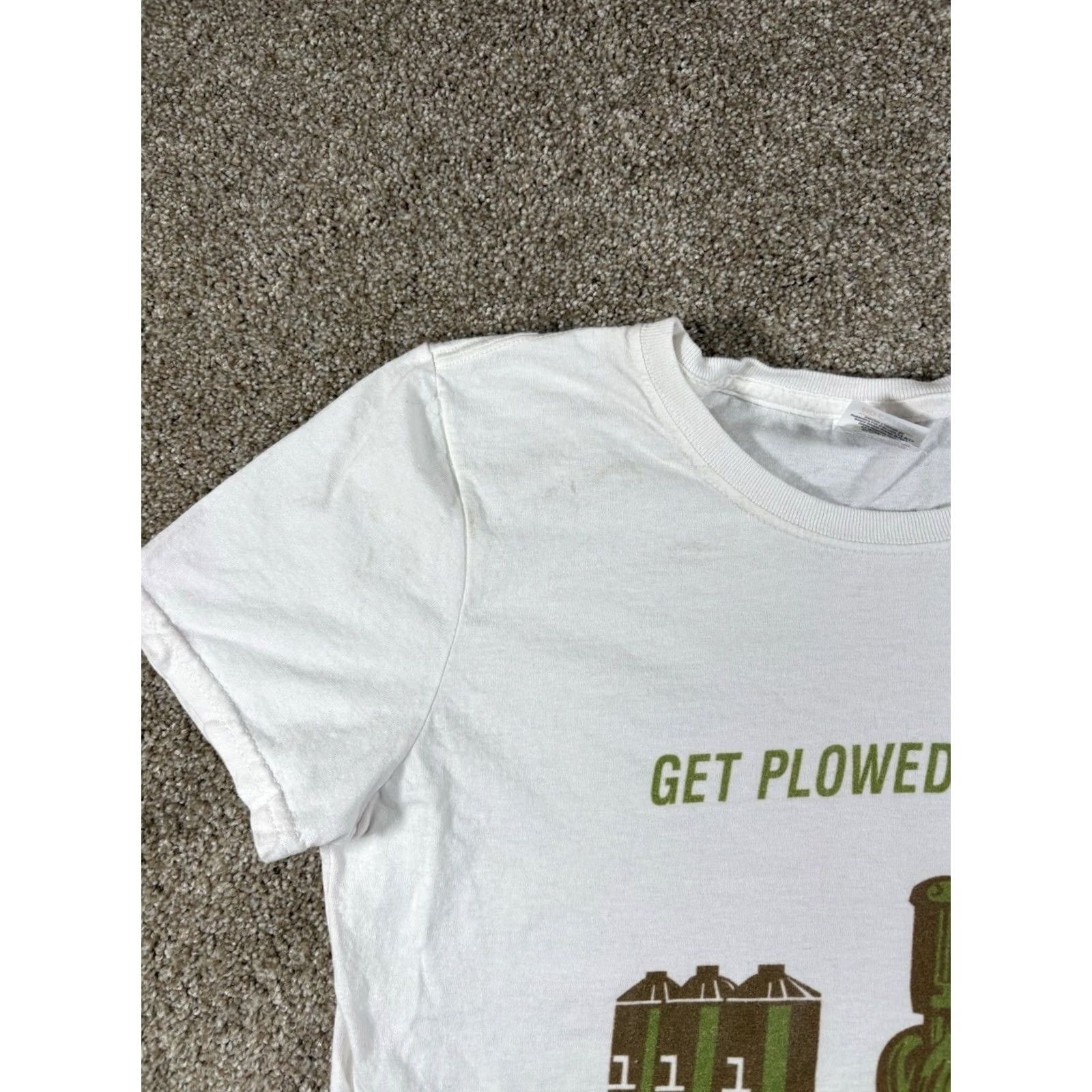 Fruit Of The Loom VINTAGE Fruit of the Loom T-Shirt Womens M White Short Sleeve Crew Neck Graphic Print Funny Farming USA Western Hipster 2000s Size M / US 6-8 / IT 42-44 - 4 Thumbnail