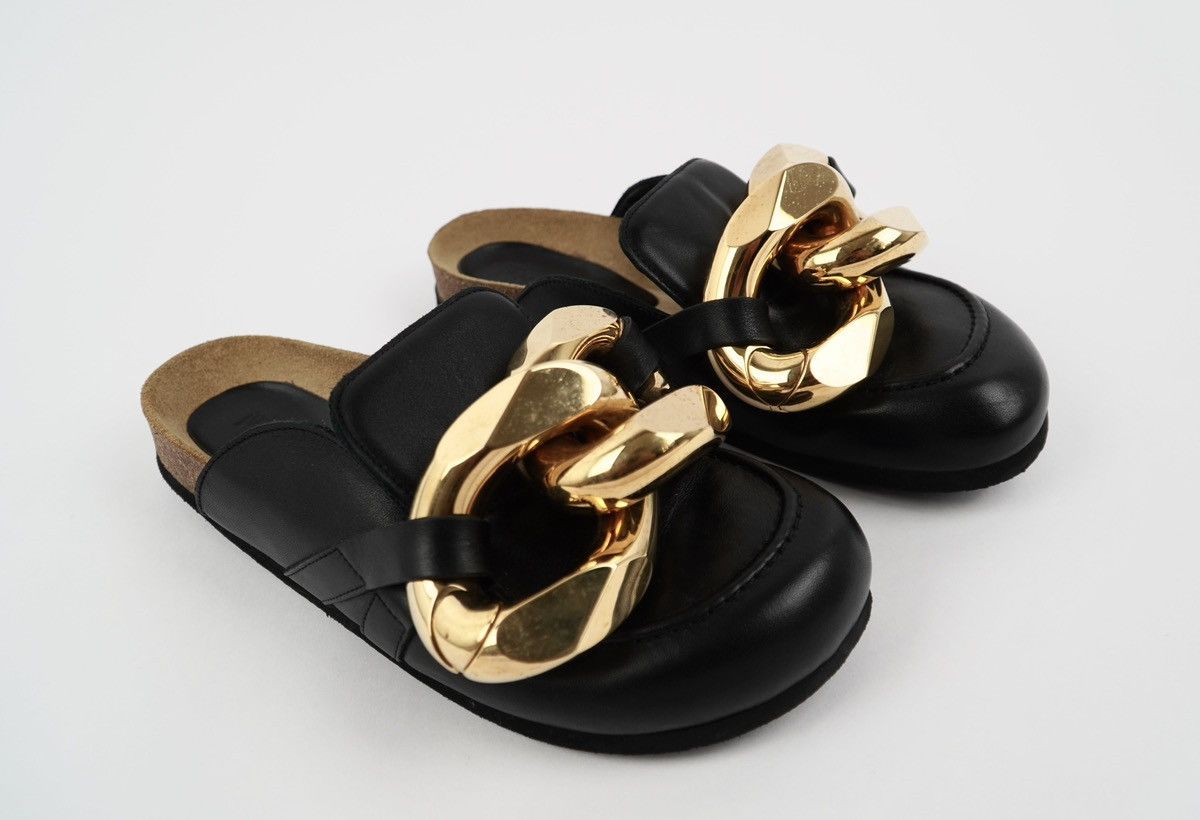 JW Anderson J.W.Anderson - Chain Loafers Mules - Black Leather Size US 7 / IT 37 - 2 Thumbnail