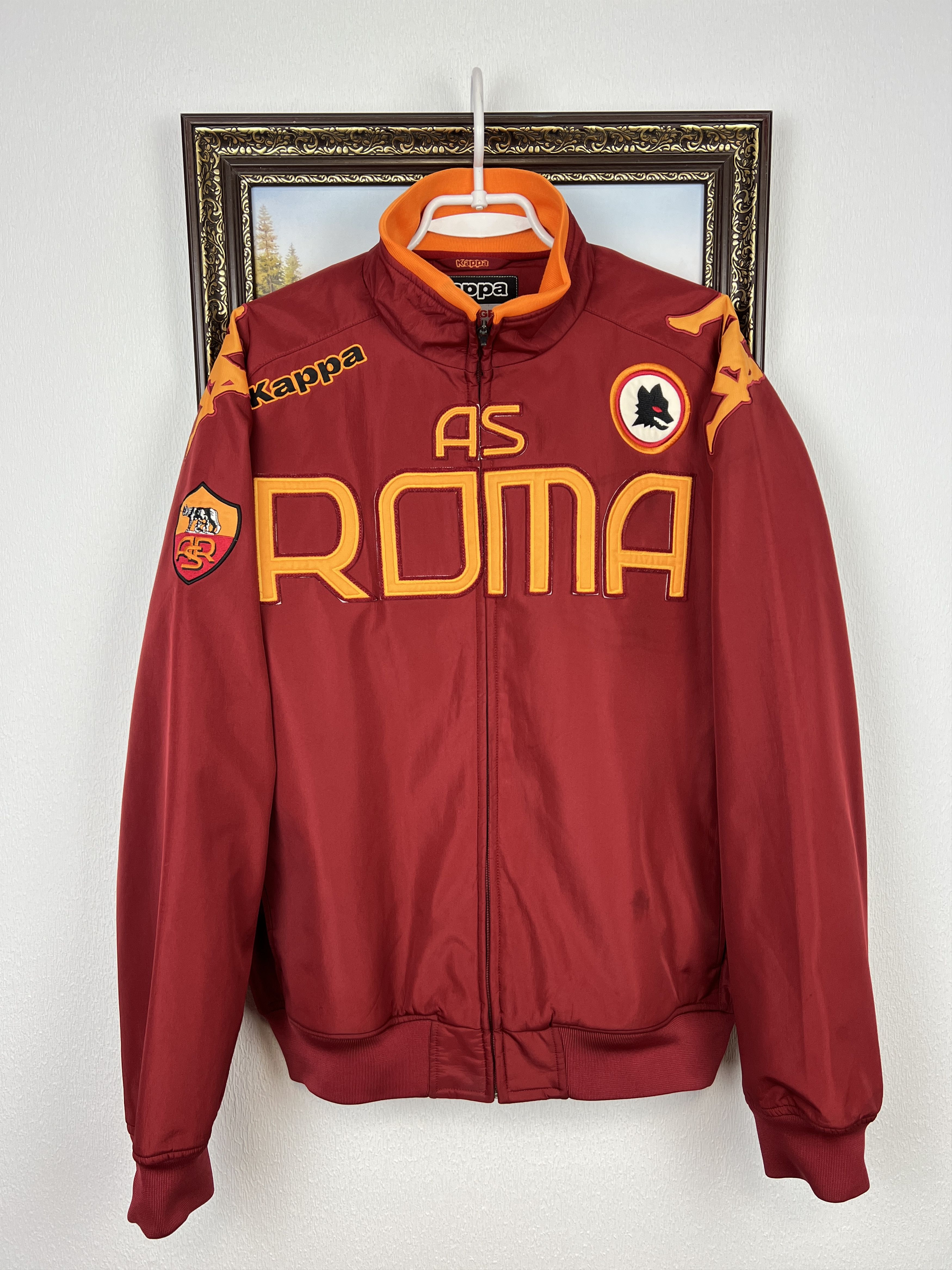 Kappa - Kappa eroi ASローマ　ジャケット Kappa Men's AS Roma Eroi Coaches Jacket, Dark Red, XX-Large
