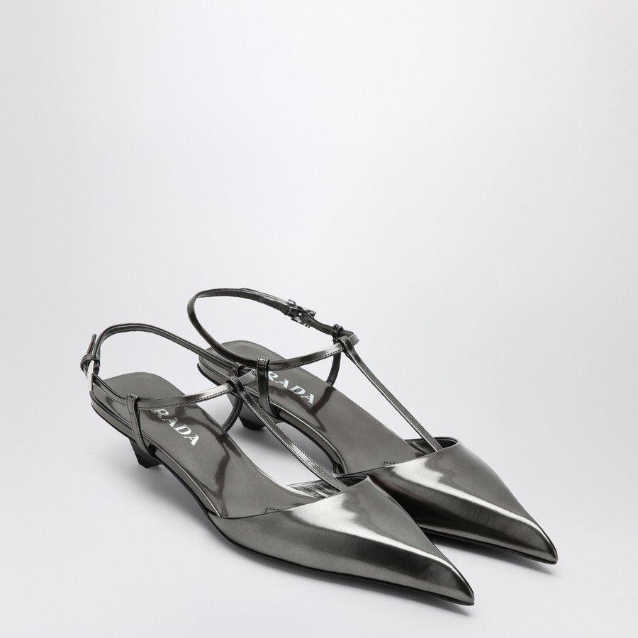 Prada o1d2blof0924 Leather Slingback Pumps in Grey Size US 6 / IT 36 - 2 Thumbnail