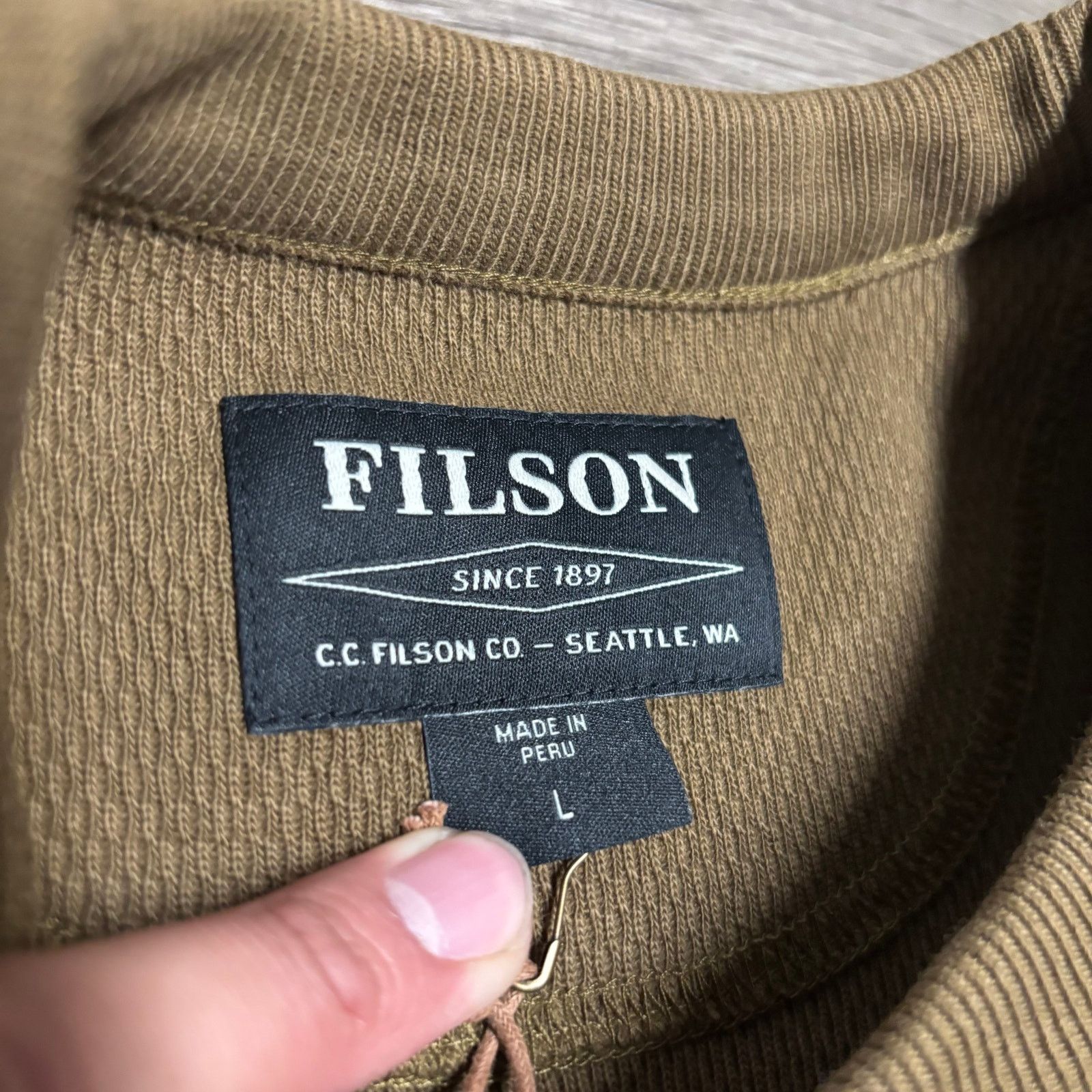 Filson NWT Filson Waffle Knit Thermal Crew Long Sleeve Shirt Sz L Size US L / EU 52-54 / 3 - 2 Thumbnail