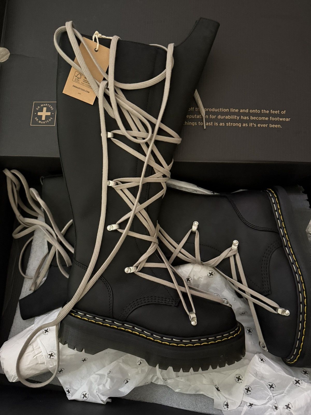 Dr. Martens × Rick Owens Rick Owen Pentalace Boot Size US 7 / IT 37 - 6 Thumbnail