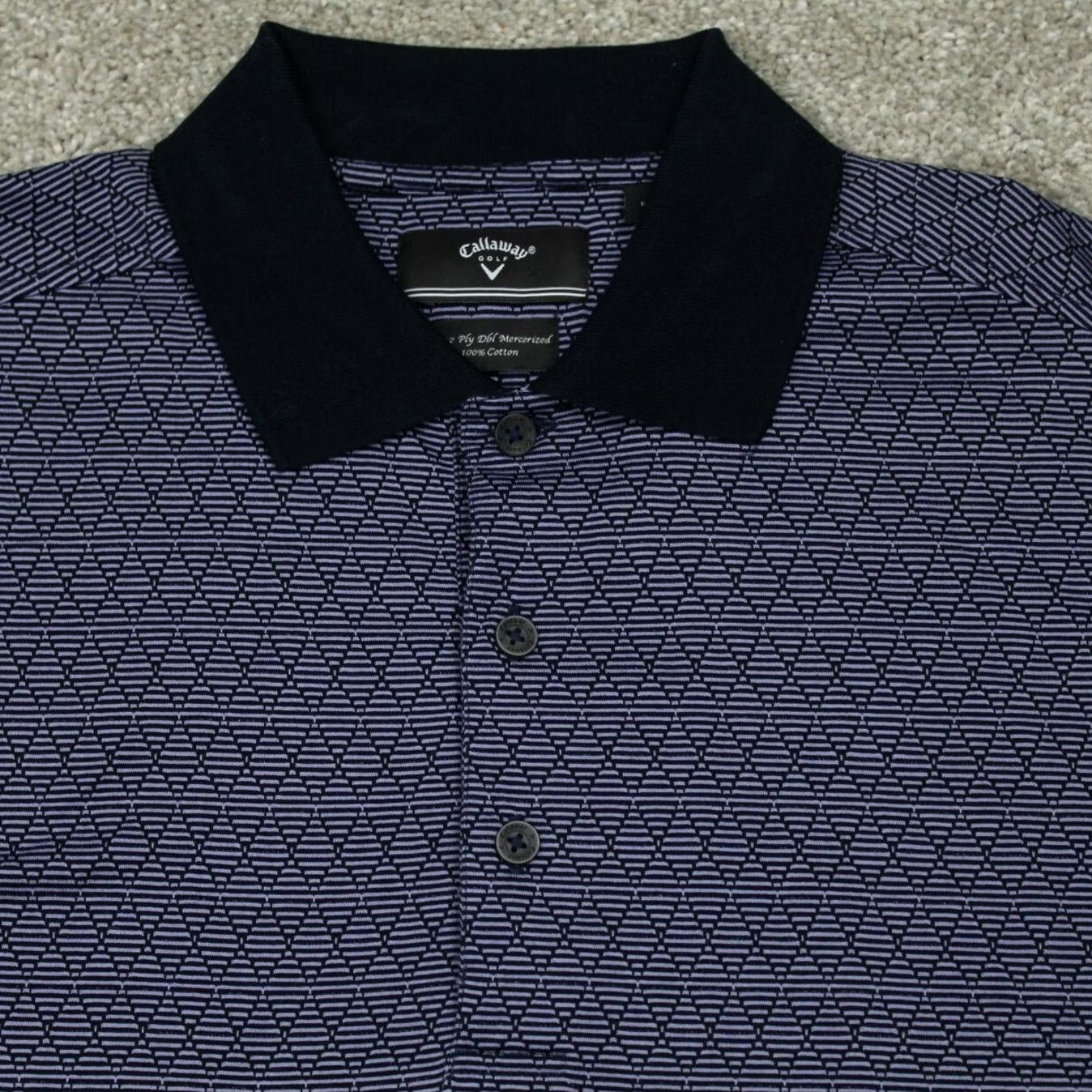 Callaway Callaway Polo Shirt Men M Purple Geometric Contrast Collar S/S 2 Ply Cotton Shirt Polo - Mens Regular Size US M / EU 48-50 / 2 - 6 Thumbnail