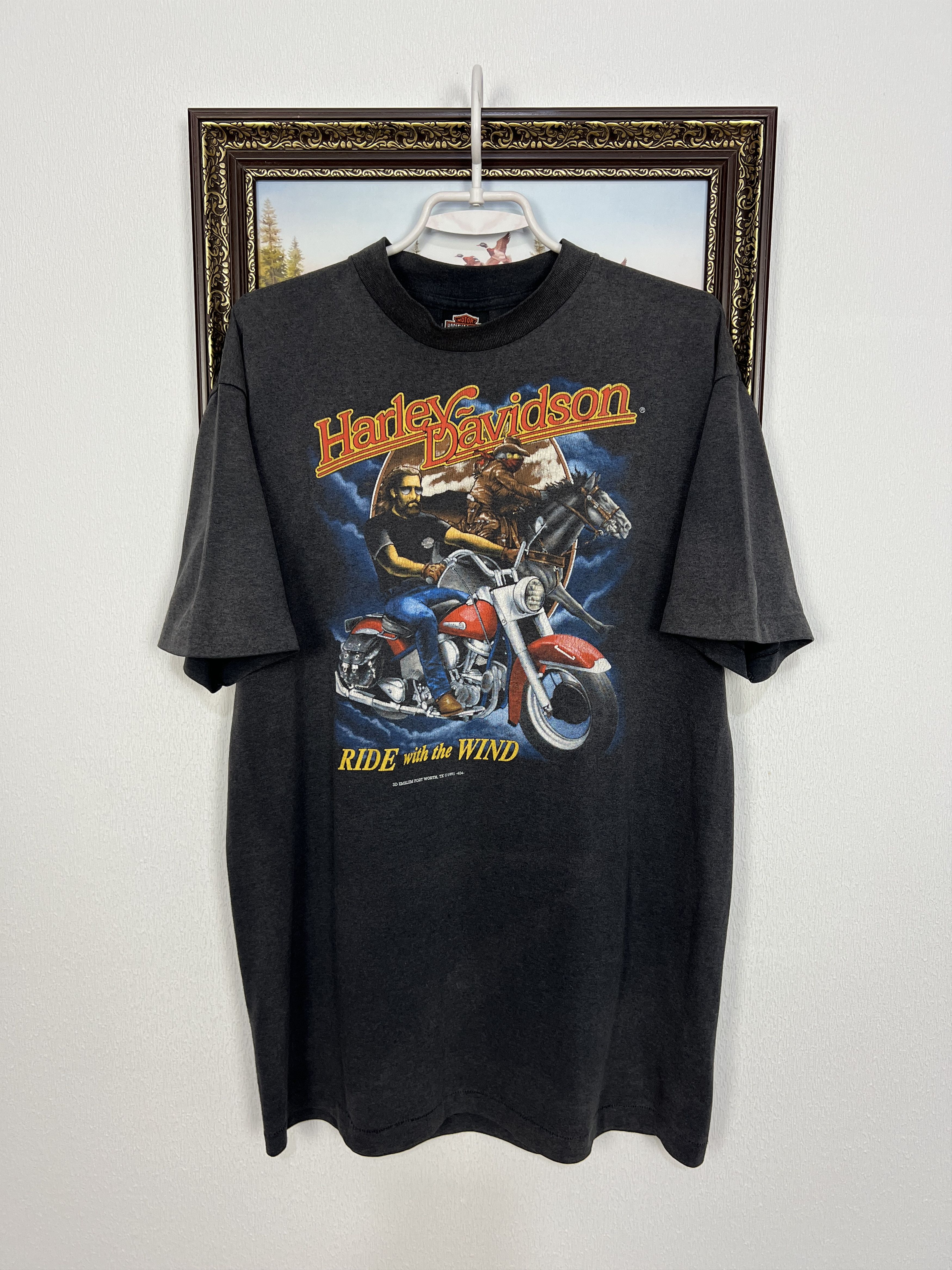 Harley Davidson Ride With The Wind 3D Emblem Harley Davidson Shirt Tee Size US XL / EU 56 / 4 - 1 Thumbnail