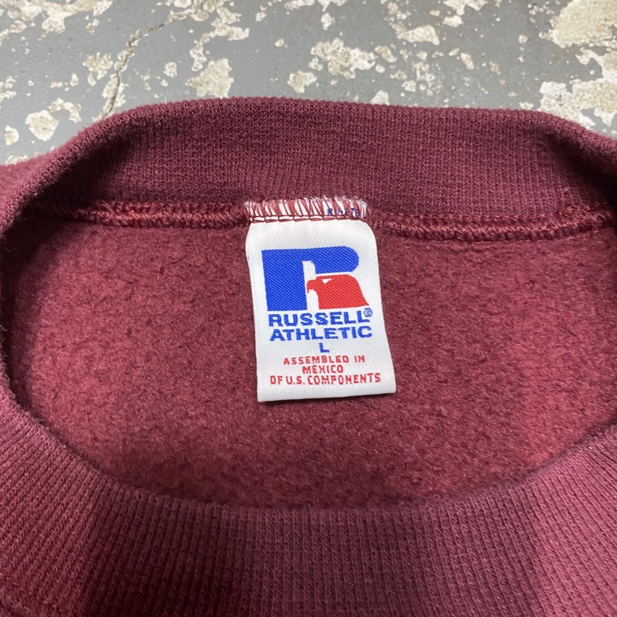 Russell Athletic × Vintage Vintage Russell Athletic Maroon Blank Boxy Crewneck Hoodie Size US L / EU 52-54 / 3 - 4 Thumbnail