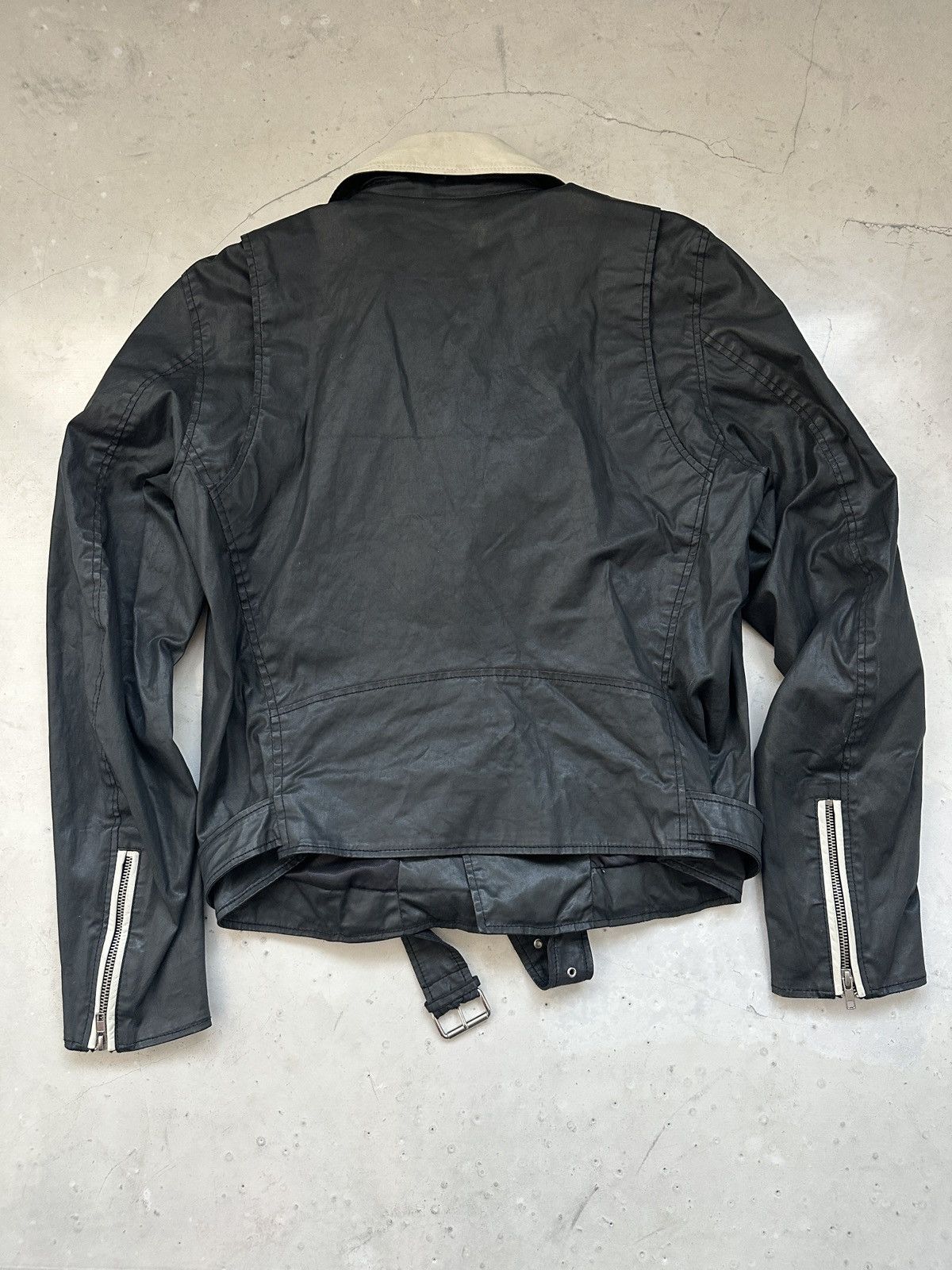 Designer × Diesel Diesel Waxed cotton and leather ramone biker jacket Y2K Size US XL / EU 56 / 4 - 4 Thumbnail