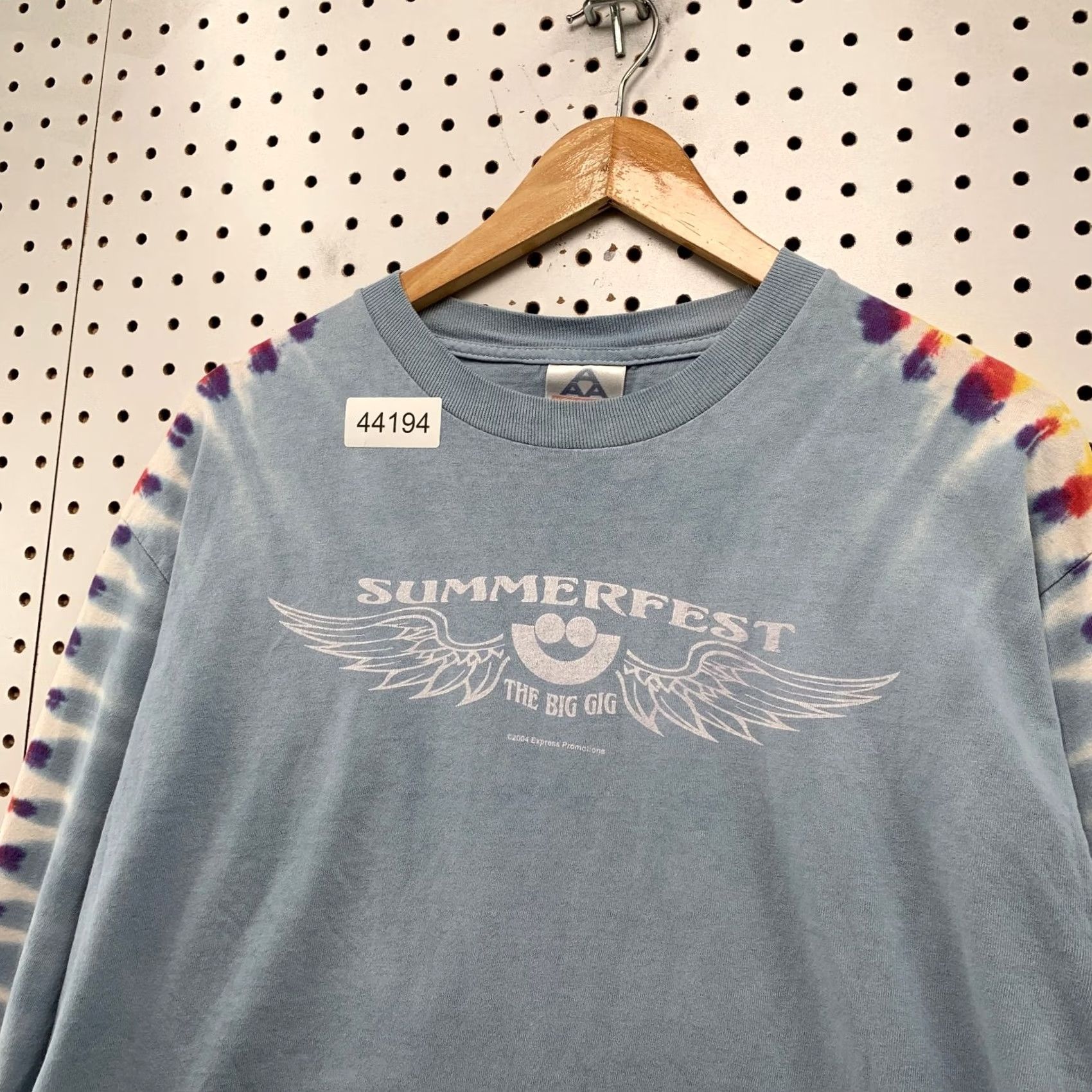 Vintage VINTAGE The Big Gig Shirt Mens L Blue Tie Dye Sleeves Summer Fest Hippie Music Shirt Size US L / EU 52-54 / 3 - 4 Thumbnail