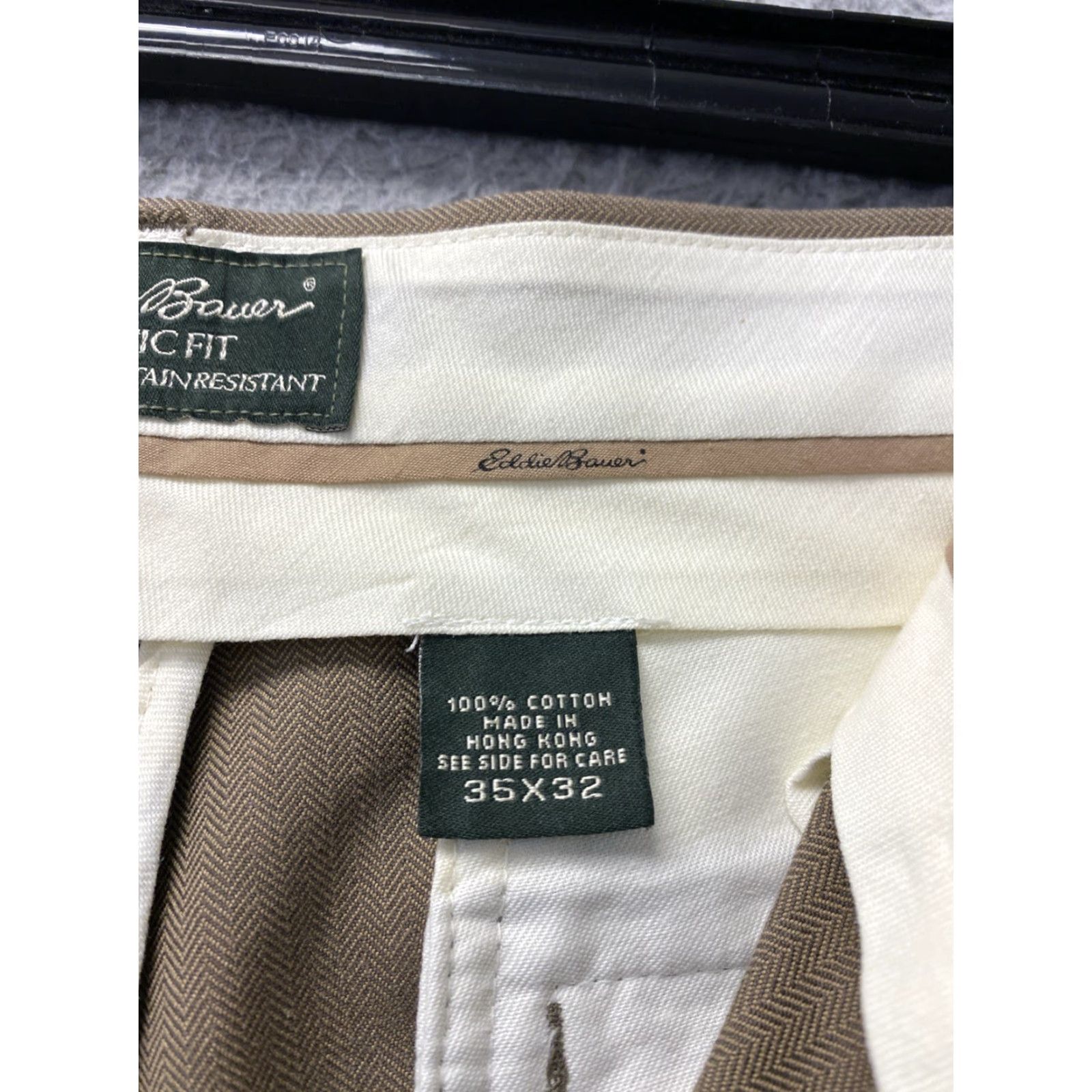 Eddie Bauer Vintage Eddie Bauer Herringbone Tweed Dress Pants Men 35x32 Wool Brown Fall/Winter Size US 35 - 5 Thumbnail
