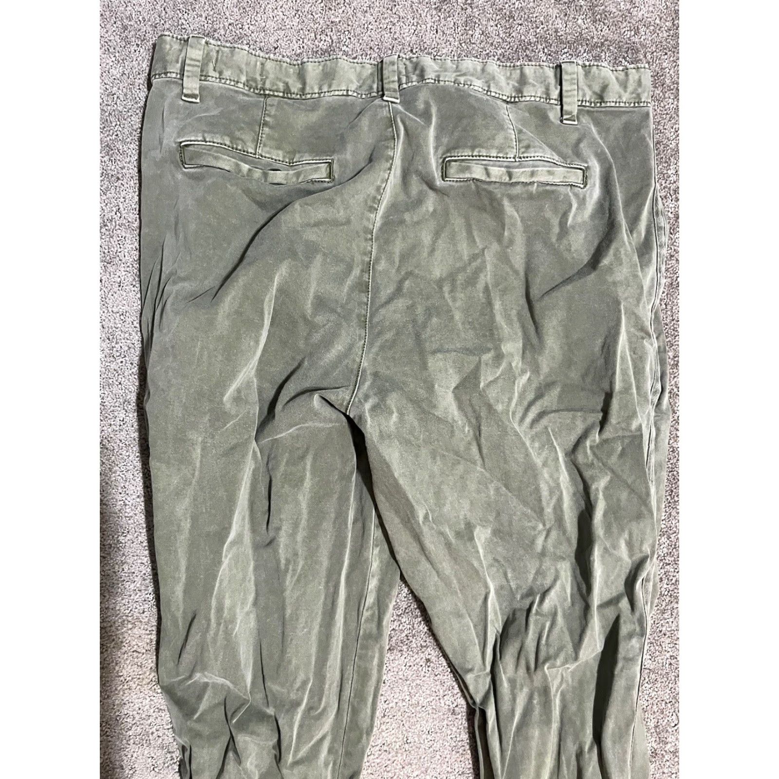 Gap Gap Women Pants 10 Reg Girlfriend Chino Stretch Green Distressed Size 32" / US 10 / IT 46 - 4 Thumbnail