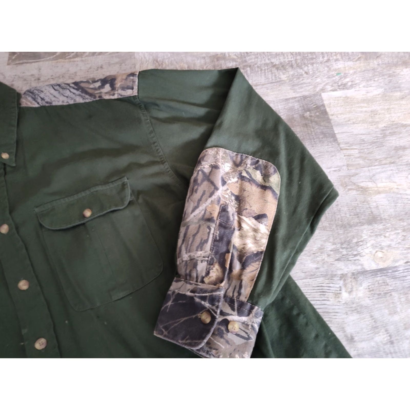 Vintage H.S. Strut Sportswear Hunting Shooting Button Down LS Shirt Camo Green XL Size US XL / EU 56 / 4 - 2 Thumbnail
