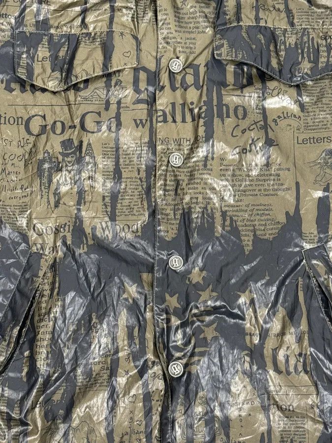 John Galliano SS2008 Galliano 2 in 1 Khaki Brown & Black Newspaper Windbreaker Jacket Size US M / EU 48-50 / 2 - 15 Thumbnail
