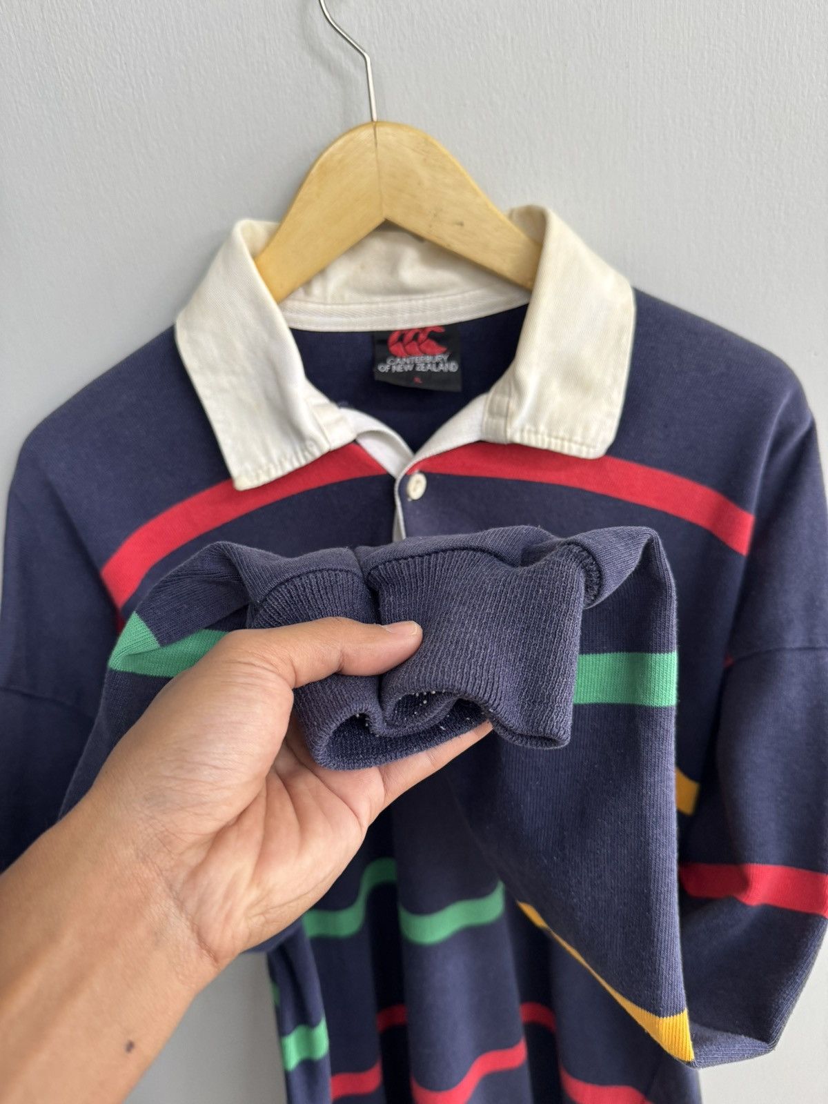Canterbury of New Zealand VINTAGE CANTERBURY OF NEW ZEALAND RUGBY STRIPE LONG SHIRT Size US XL / EU 56 / 4 - 3 Thumbnail