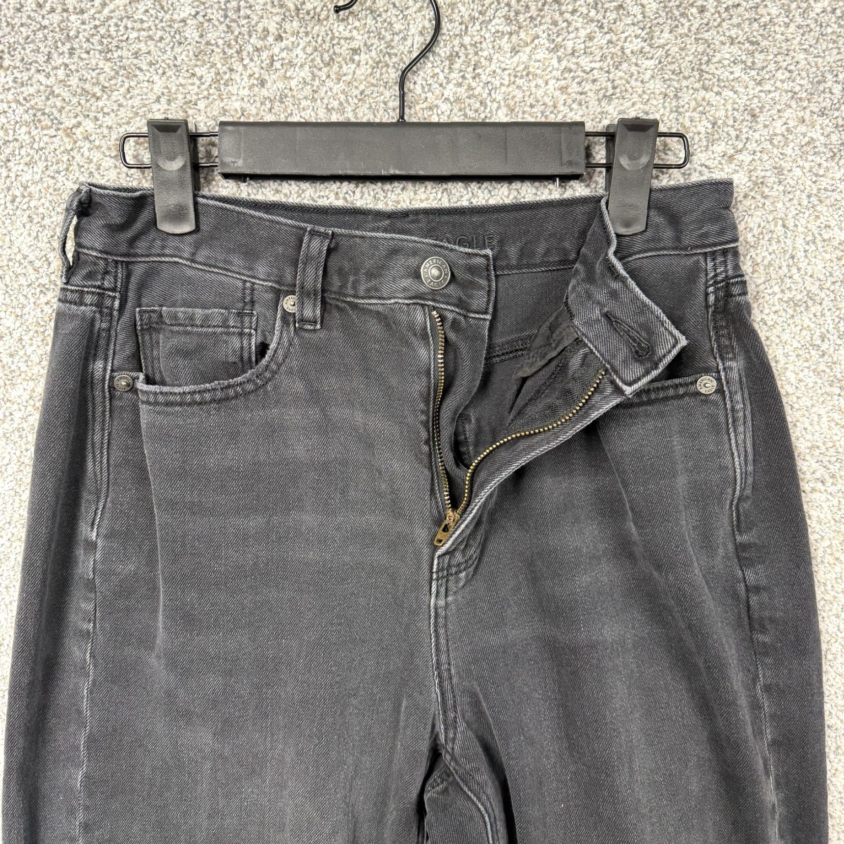 American Eagle Outfitters American Eagle Outfitters Relaxed Mom Jeans Womens 4 Long Black Distressed Denim Indie Edgy Jeans Trousers Footwear Not Included Size 27" / US 4 / IT 40 - 6 Thumbnail