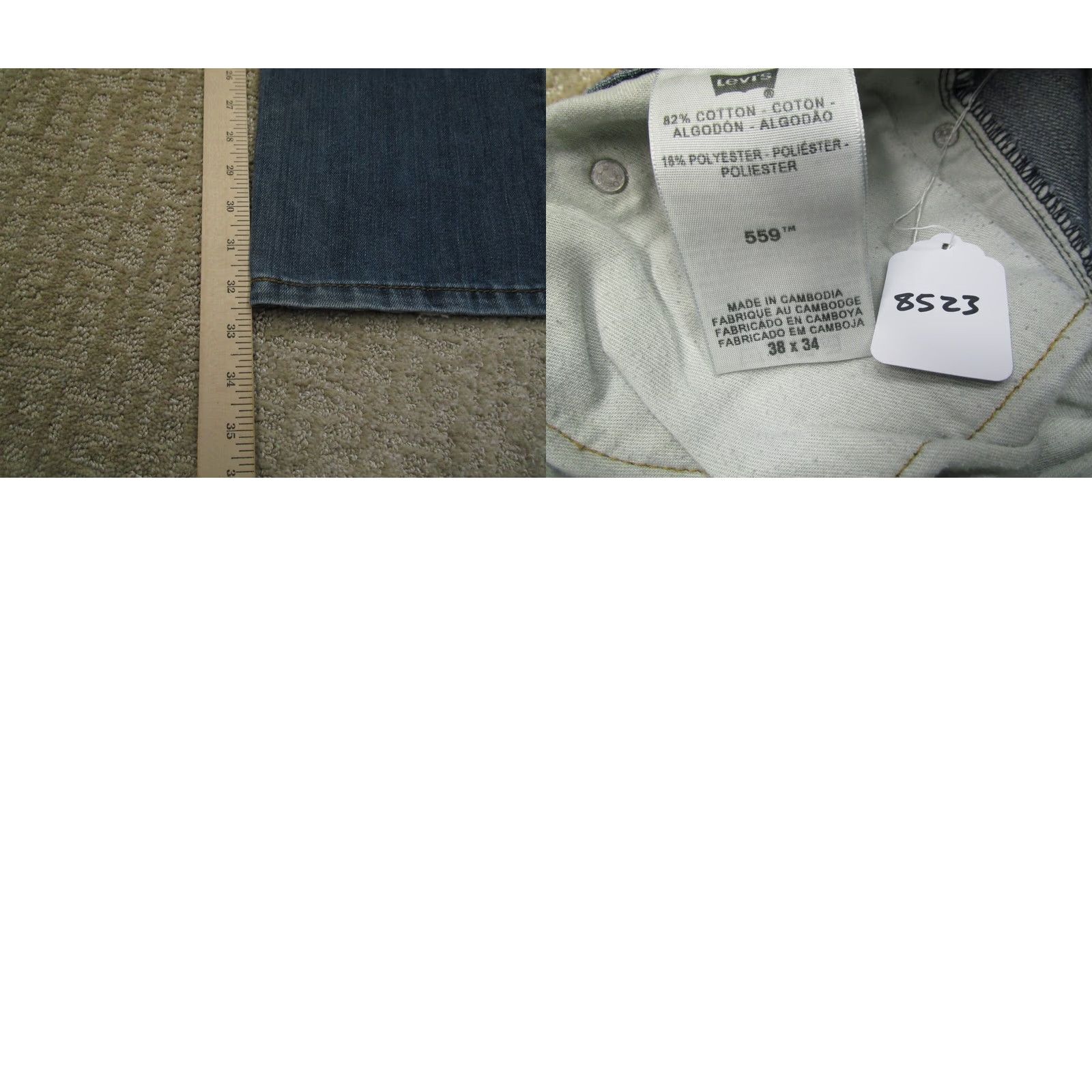 Levi's Levi's 559 Jeans Men 38x34 Light Blue Straight Relaxed Denim Pocket Logo Vintage No Size US 38 / EU 54 - 8 Thumbnail