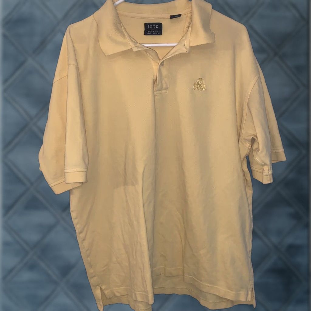 Izod IZOD Polo Men's XL Athletic Yellow Silk Wash Casual Classic Golf Shirt Mens Size US XL / EU 56 / 4 - 1 Thumbnail