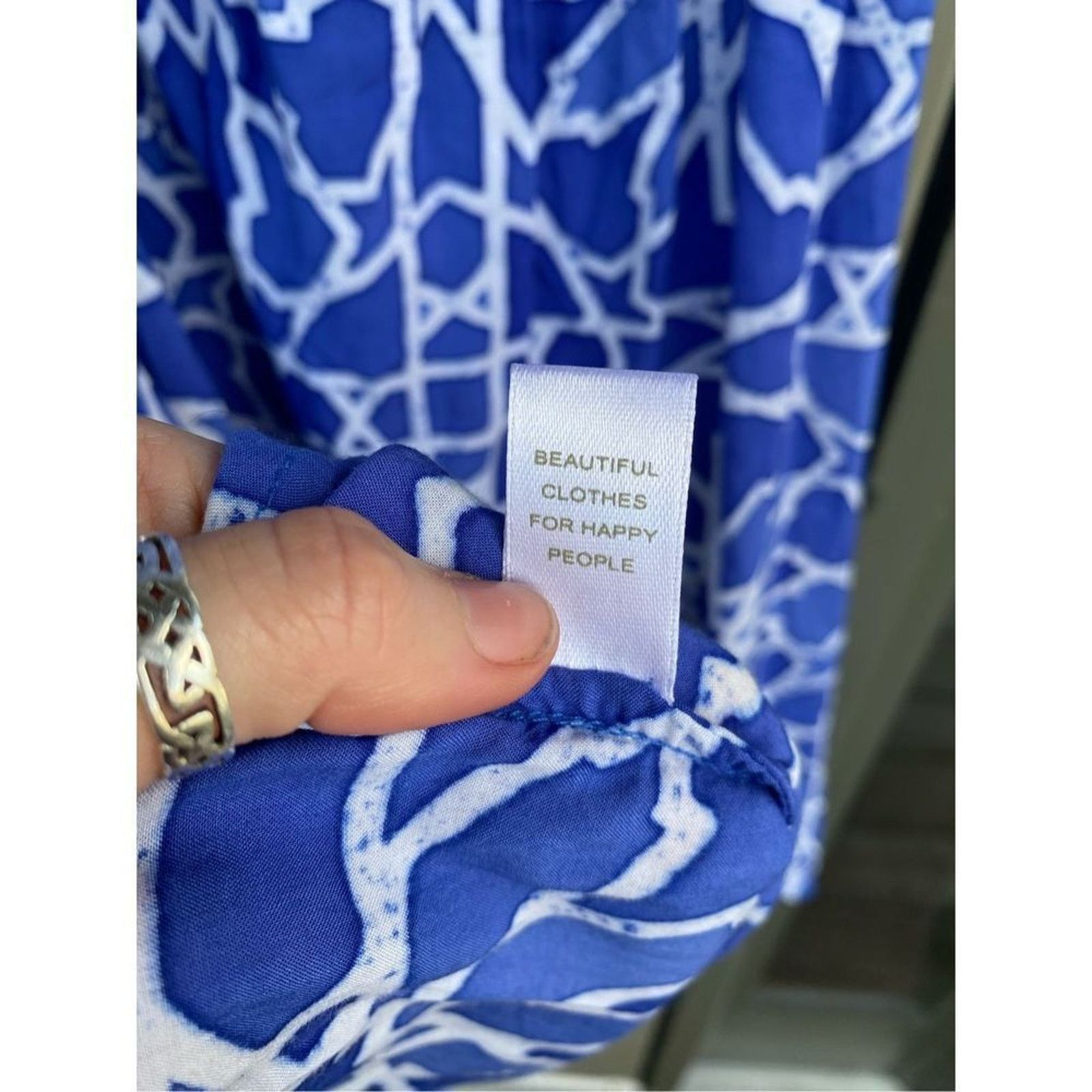 Anthropologie Indah Rinjani Draped Sun Dress BLUE Size Large, MSRP $132 Size L / US 10 / IT 46 - 4 Thumbnail