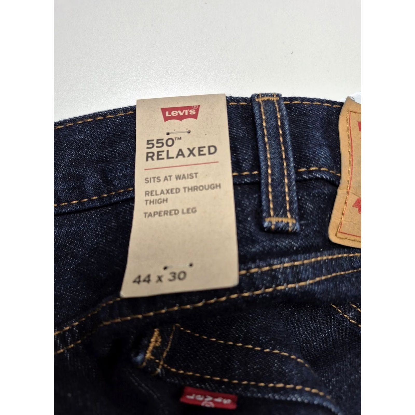 Levi's Levis 550 Relaxed Jeans Mens 44x30 Dark Blue Tapered Leg Denim Pants NWT Size US 44 / EU 60 - 3 Thumbnail