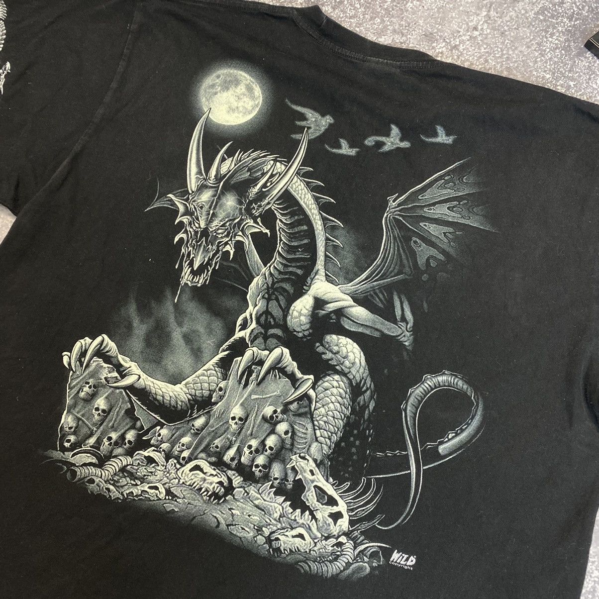 Vintage Vintage Dragon Overprinted Graphic logo Single stitch tee Size US XL / EU 56 / 4 - 13 Thumbnail