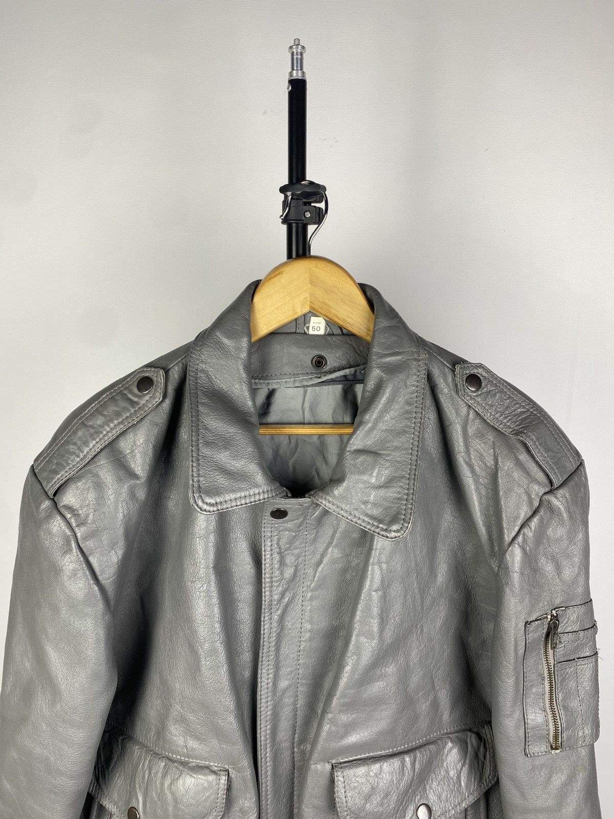 Leather × Vintage Vintage Genuine Leather MOTO Bomber Jacket Rock Punk Size US M / EU 48-50 / 2 - 3 Thumbnail