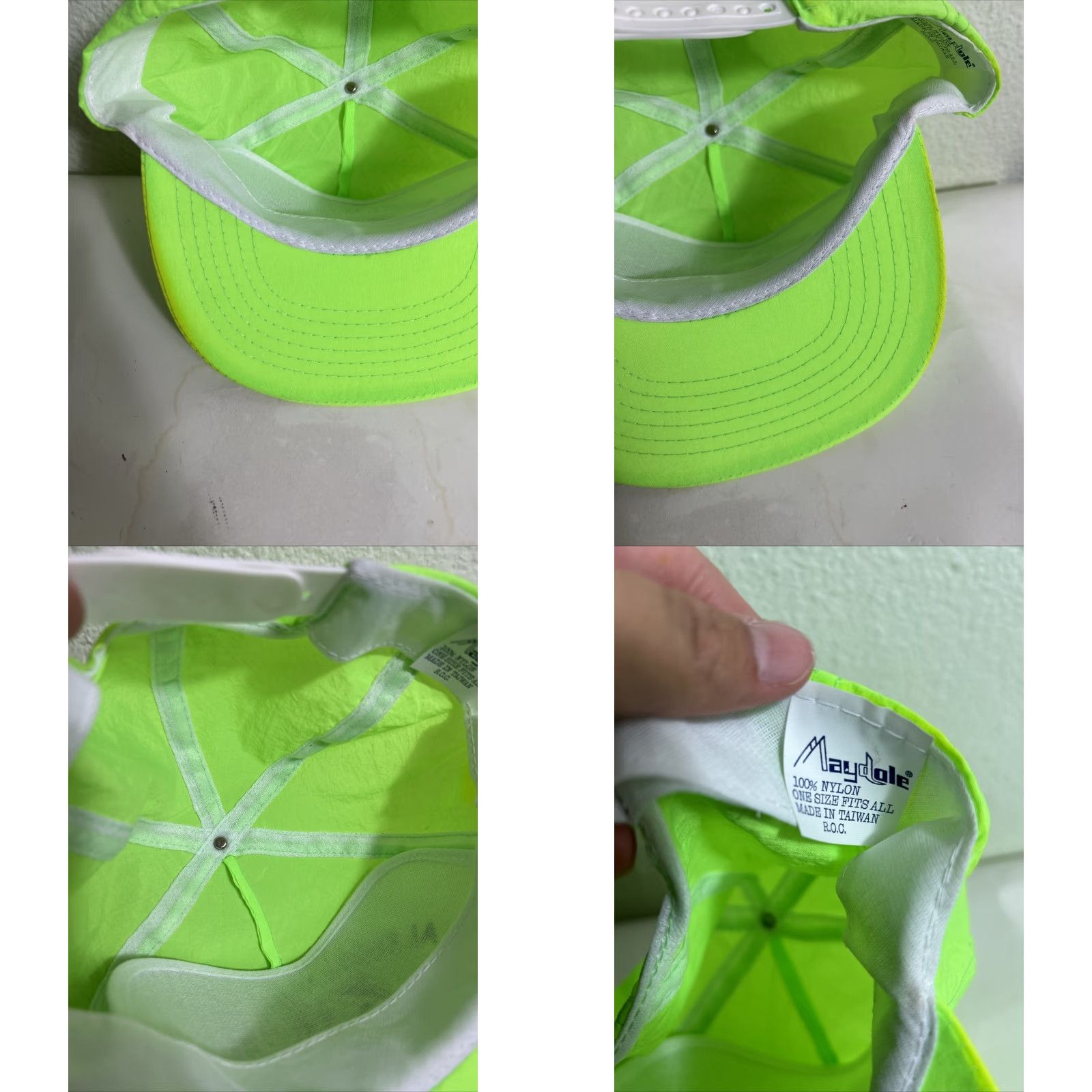 Vintage VINTAGE Maydole SnapBack Hat Neon Green Adjustable One Size Men Sun Stained Green Hat Size ONE SIZE - 9 Thumbnail