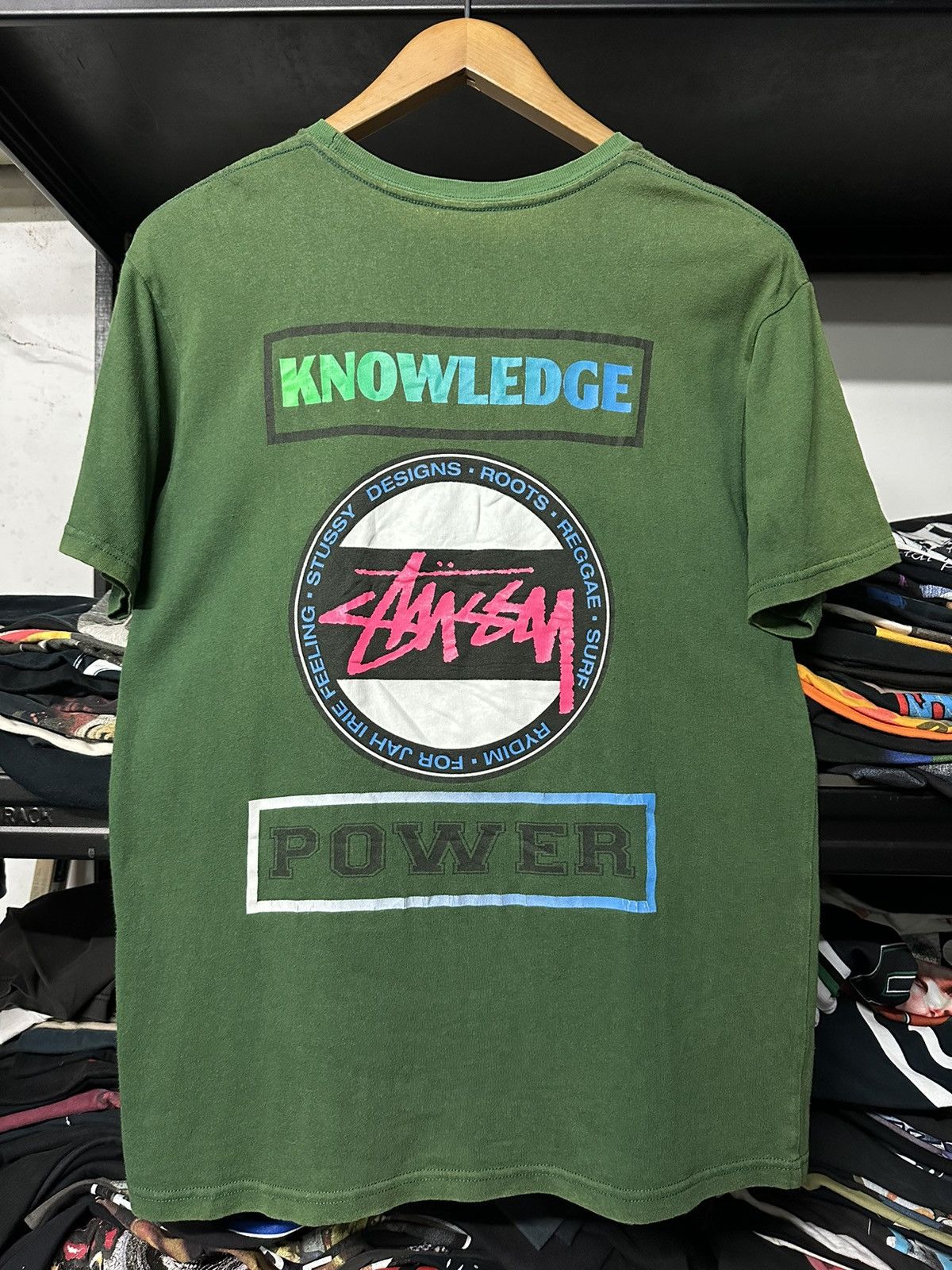 Stussy × Vintage Vintage Stussy Knowledge Power Sun Faded Tee Size US M / EU 48-50 / 2 - 1 Thumbnail