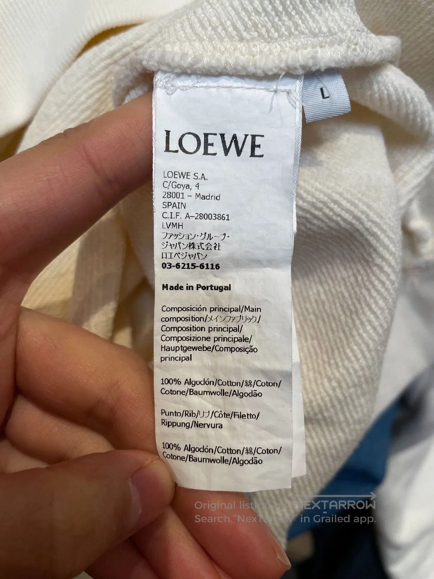 Loewe beige classic leather logo hooded sweatshirt. Size US L / EU 52-54 / 3 - 7 Thumbnail