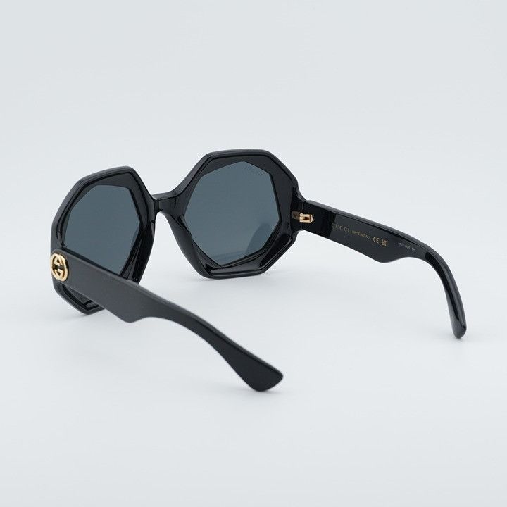 Gucci Gucci GG1242S 001 Women Sunglasses Black Geometric Frame Size ONE SIZE - 3 Thumbnail