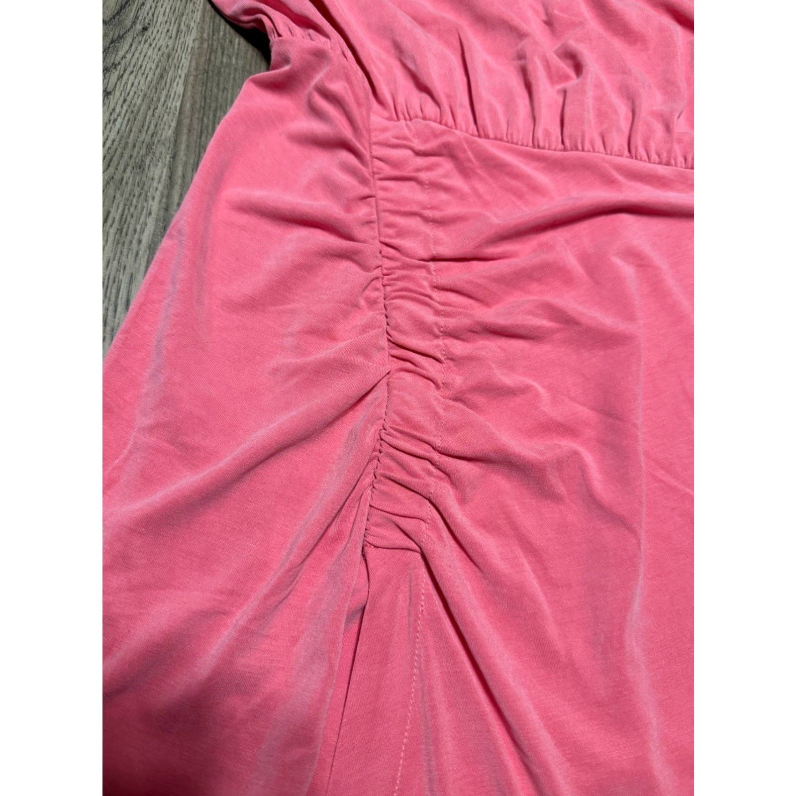 White House Black Market White House Black Market Dress Women's Size Small Pink Midi Ruched Short Sleeve Casual Fall Spring Summer Modern Basic Shirt Dress Mens? Size 28" / US 6 / IT 42 - 5 Thumbnail