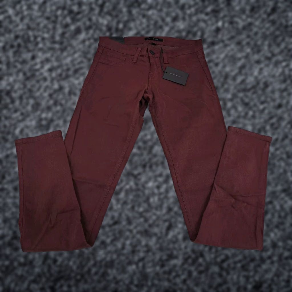 Vintage NWT Flying Monkey Womens Burgundy Jeans Size 26 Regular Inseam 31 Inseam Straight Denim Stretch Pockets Zipper Button Logo Vintage No Size 26" / US 2 / IT 38 - 1 Thumbnail