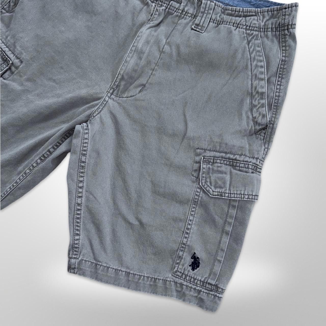 U.S. Polo Assn. × Vintage Vintage Grey Retro Baggy Cargo Shorts Size US 36 / EU 52 - 6 Thumbnail