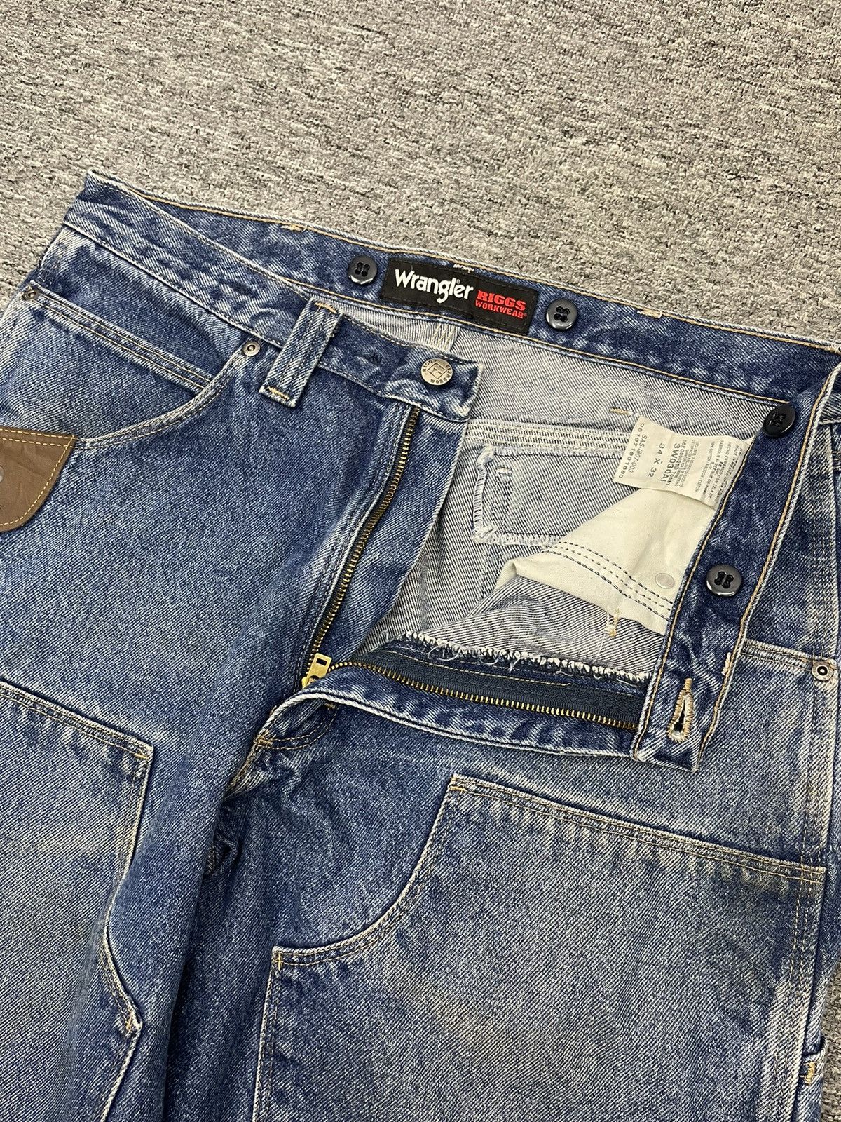 Vintage × Wrangler Vintage Wrangler Riggs Workwear Double Knee Jeans Denim Size US 34 / EU 50 - 4 Thumbnail