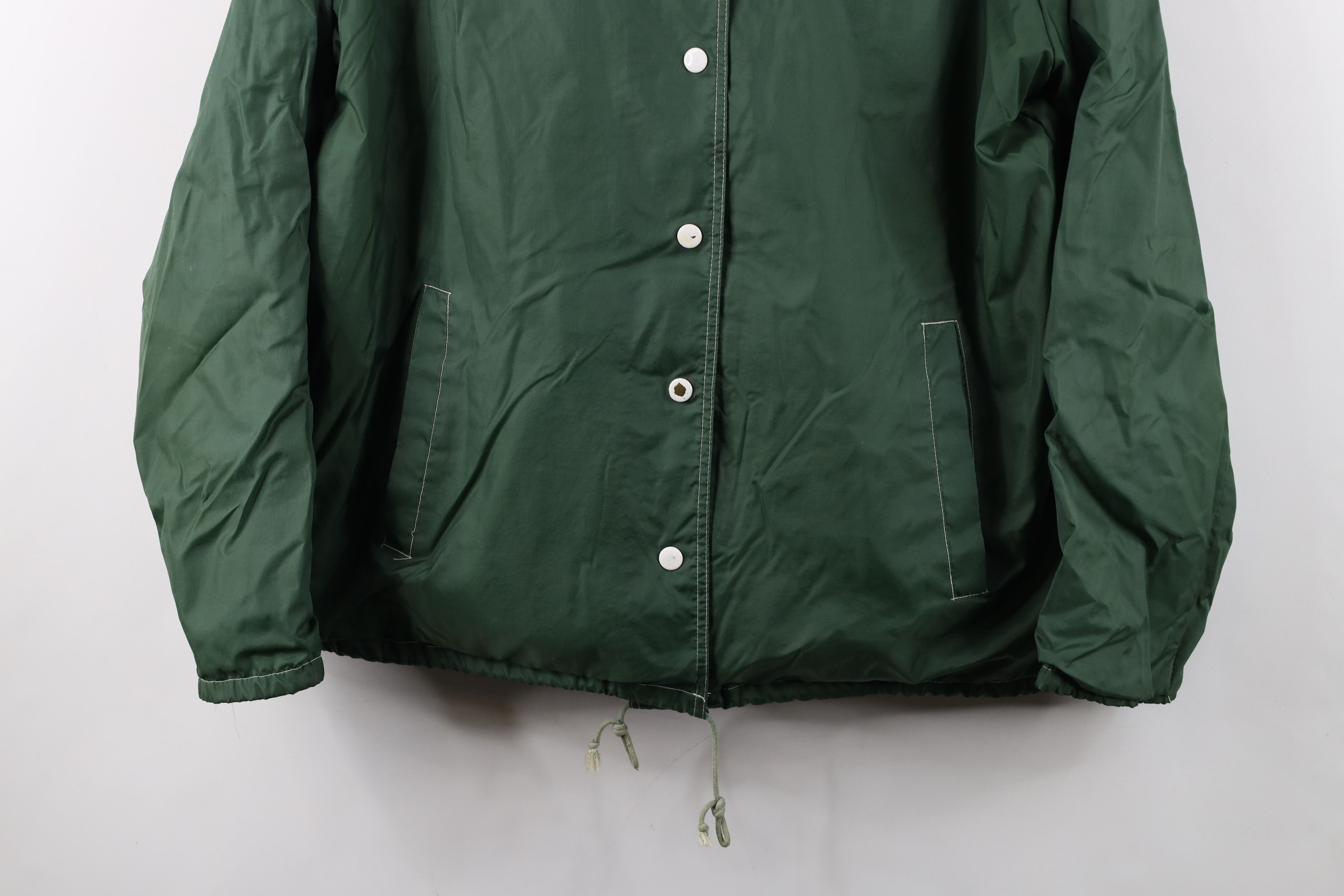 Vintage Vintage 70s Streetwear Coaches Windbreaker Jacket Green Size XL / US 12-14 / IT 48-50 - 3 Thumbnail