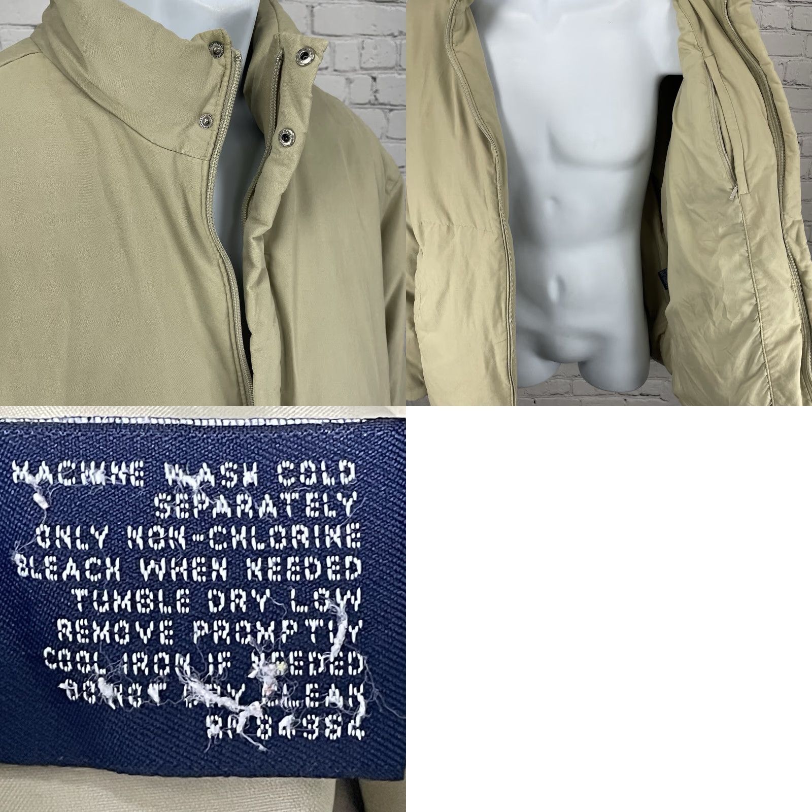 Vintage Structure Khaki Down Filled Cotton Blend Puffy Zip Jacket Knit Cuff Size L Mens Regular Size US L / EU 52-54 / 3 - 9 Thumbnail