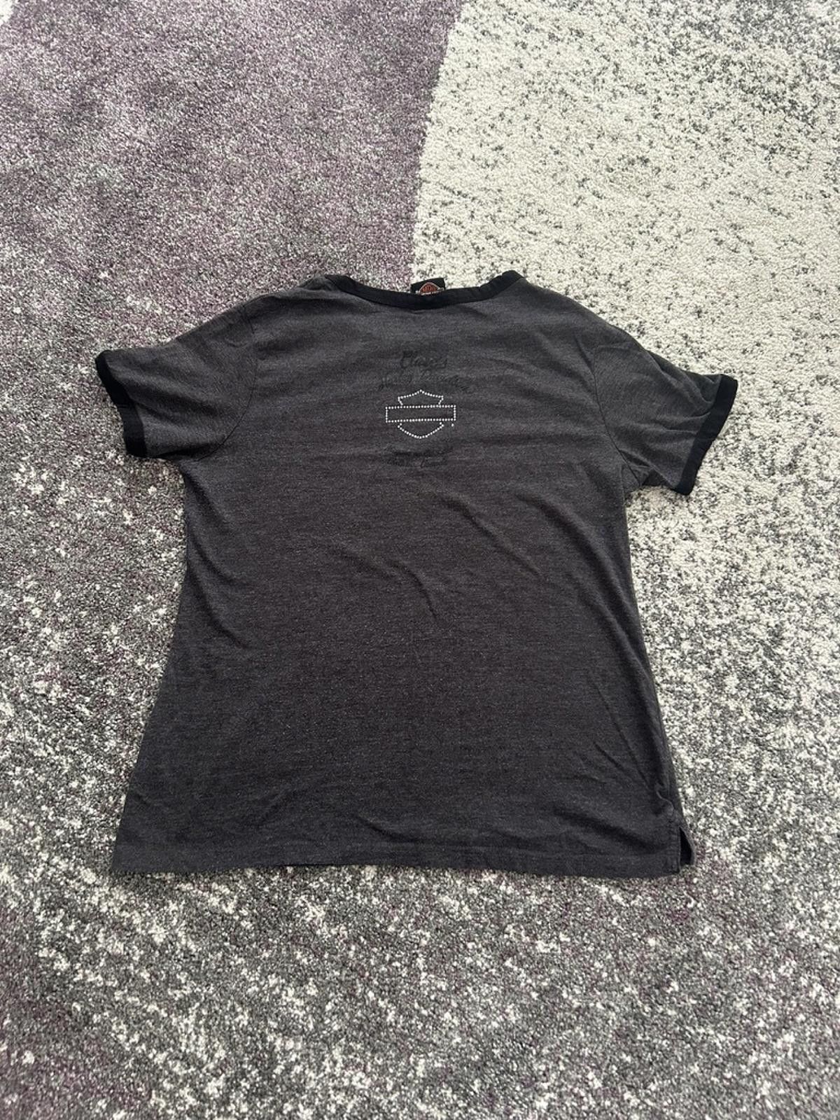Harley Davidson Women's Harley-Davidson Charcoal Tee with Rhinestone Logo Size M / US 6-8 / IT 42-44 - 4 Thumbnail