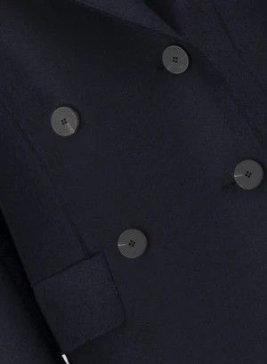 Harris Wharf London o1s22i1n1024 Double-Breasted Pressed Wool Coat in Blue Size S / US 4 / IT 40 - 6 Thumbnail