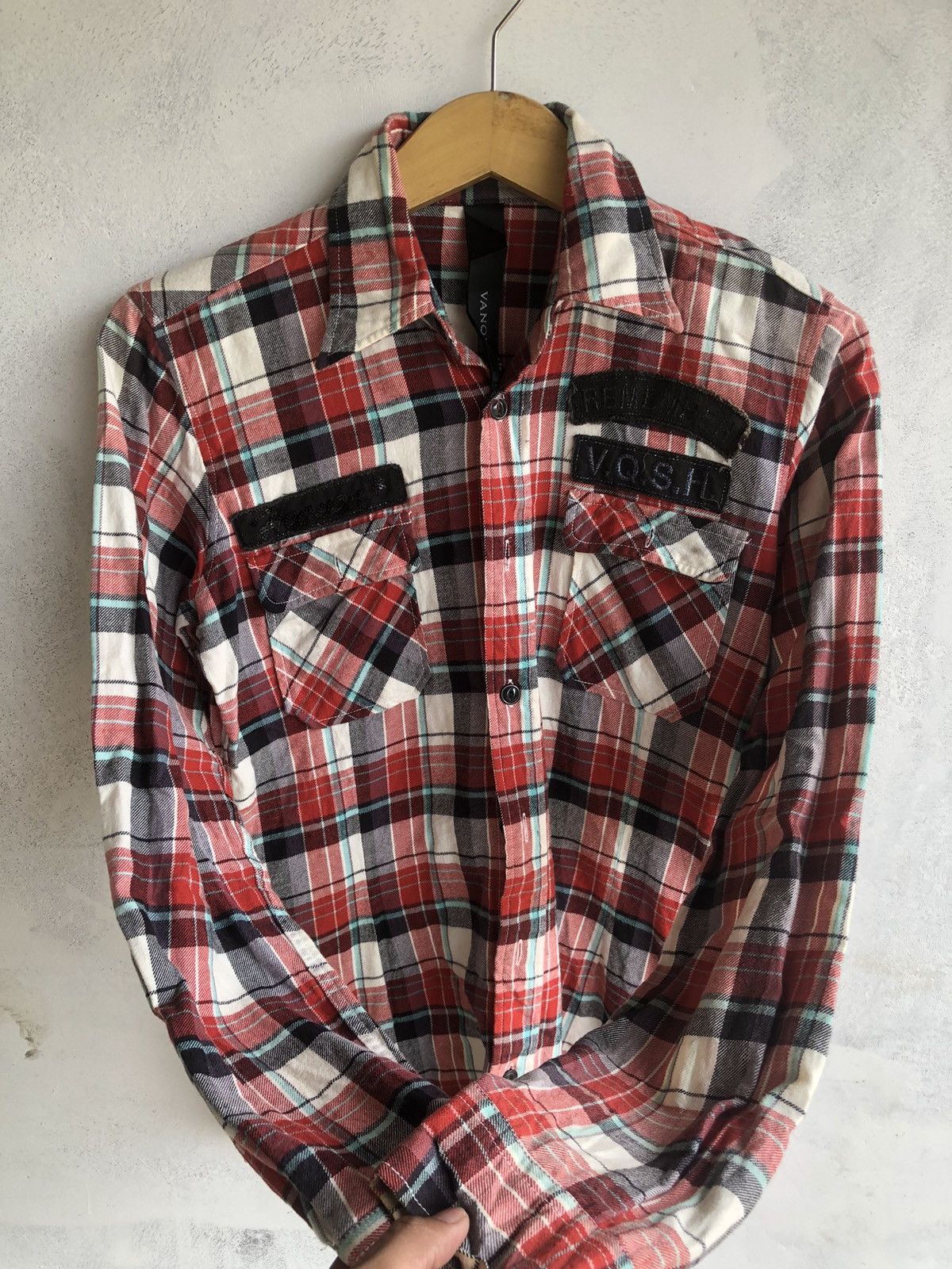 If Six Was Nine JAPANESE VANQUISH PATCHWORK GOTHIC BUTTON SHIRT ROCK PUNK Size US M / EU 48-50 / 2 - 2 Thumbnail