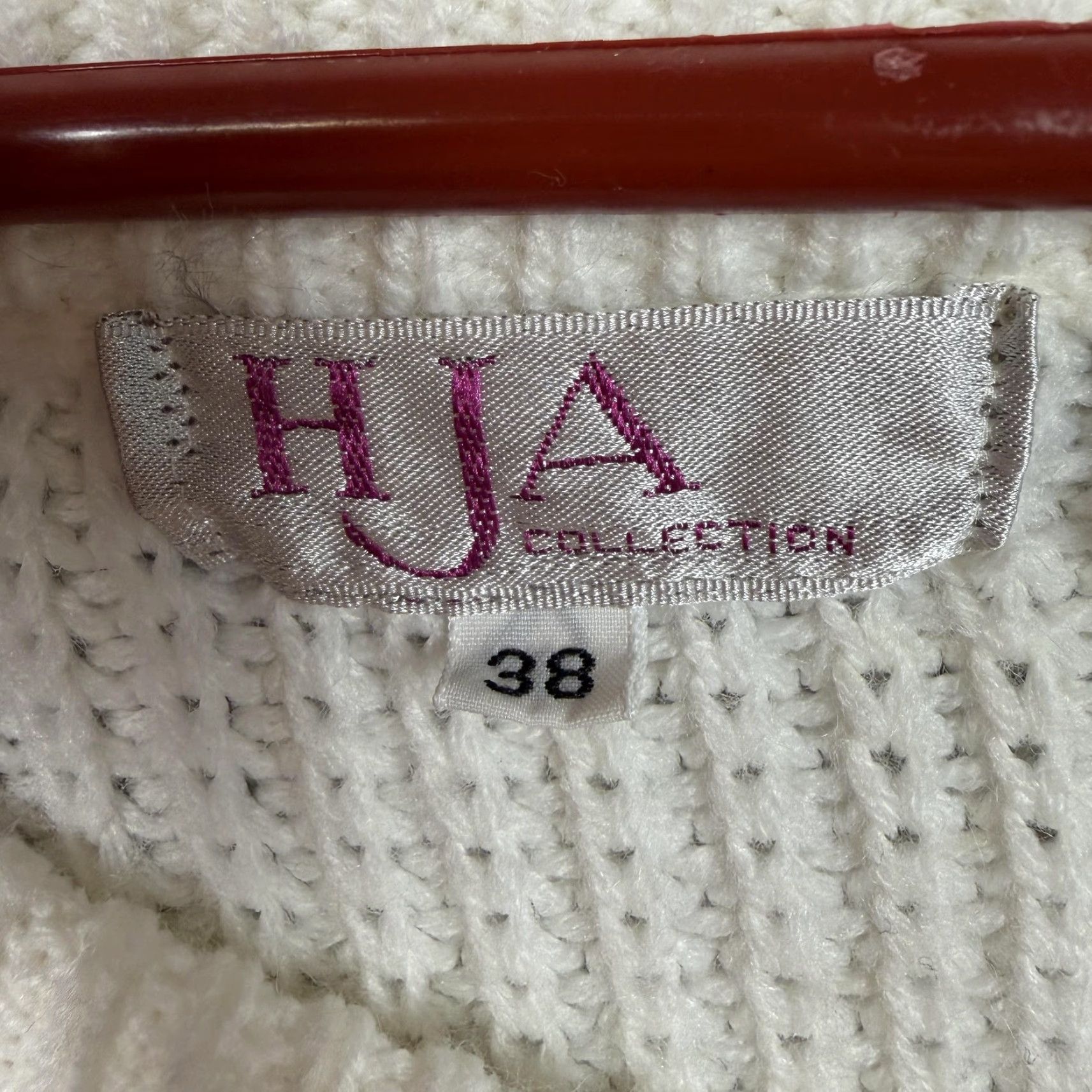 Vintage VINTAGE HJA Collection Sweater Vest Womens 38 Cream Chunky Knit V-Neck 80s 90s Size XS / US 0-2 / IT 36-38 - 4 Thumbnail