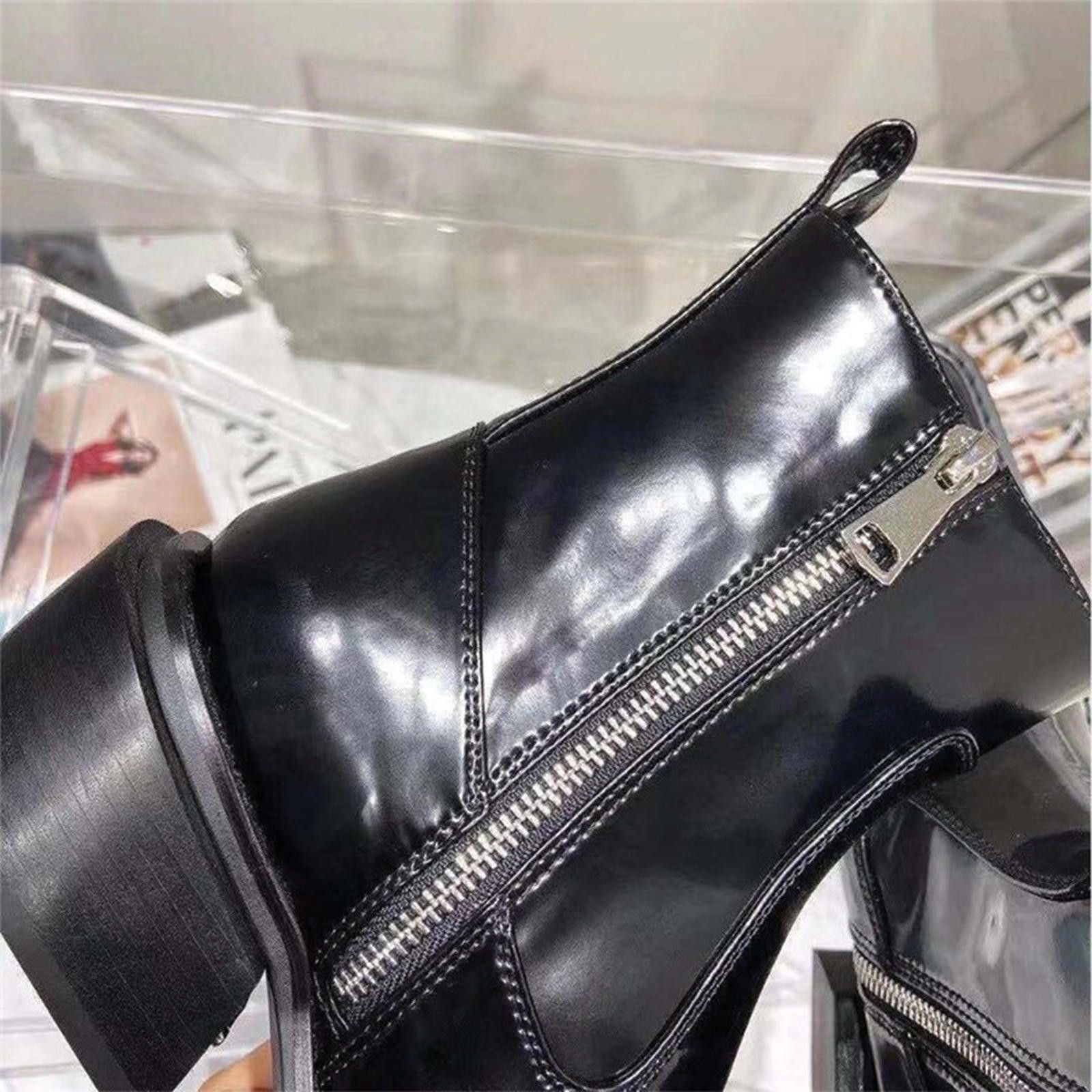 Leather Patent Leather Motorcycle Boots Size US 9 / EU 42 - 6 Thumbnail