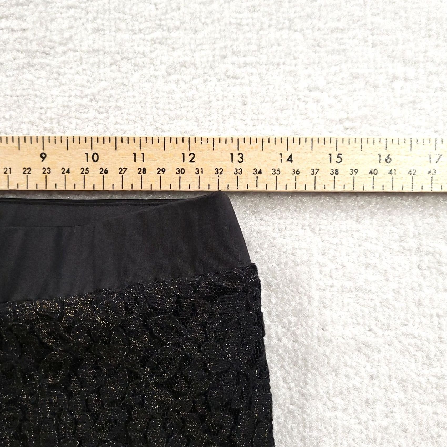 Vintage VINTAGE Women's Cato Size 2 Black/Gold Floral Lace Skirt Size 26" / US 2 / IT 38 - 4 Thumbnail