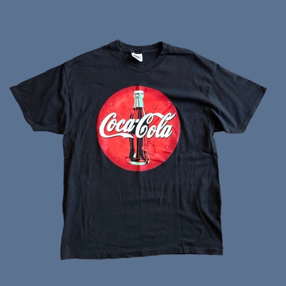 Hanes VINTAGE Coca Cola Classic Big Logo T-Shirt Hanes XL Men Black 90s 90s Logo Short Sleeve USA Mexico Pop Shirt Size US XL / EU 56 / 4 - 1 Thumbnail