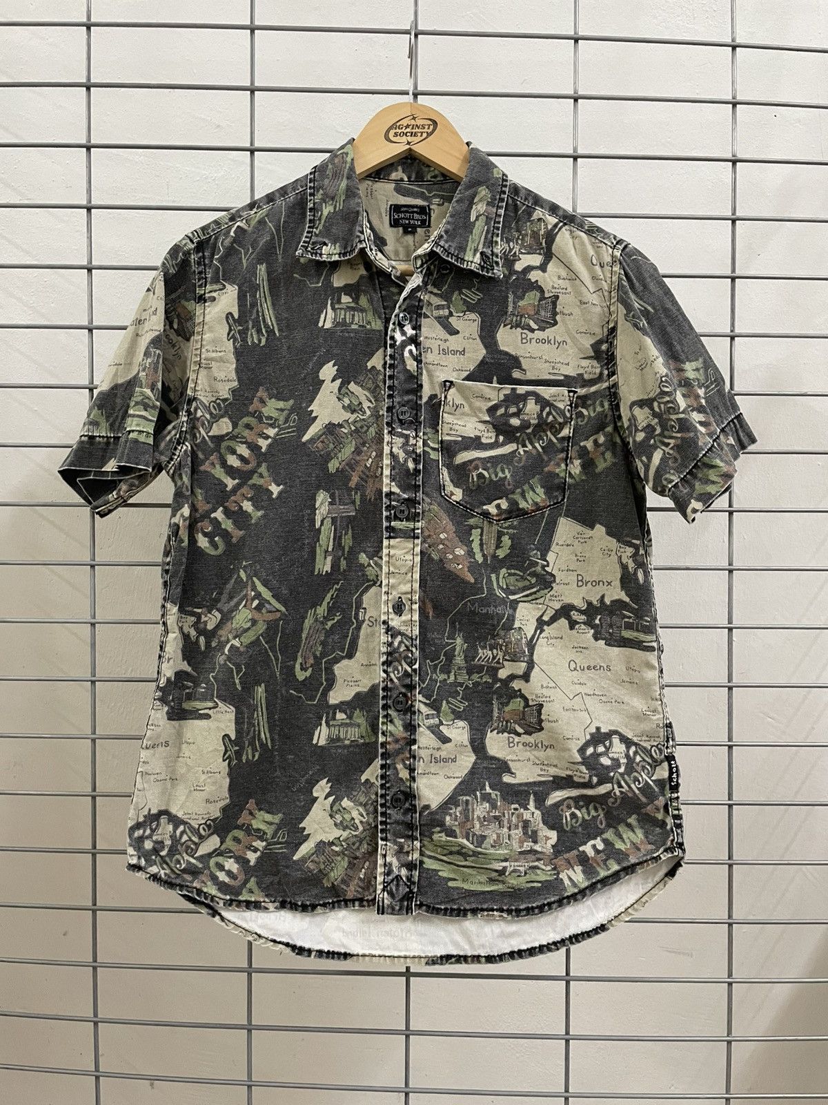 Beauty Beast × Schott Rare And Beautiful Schott NYC Map Design Full Print Shirt Size US S / EU 44-46 / 1 - 1 Thumbnail