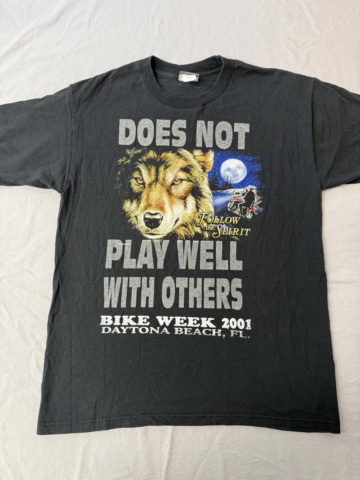 Designer VTG Bike Week T-shirt Daytona Beach 2001 - Wolf Tee M Size US M / EU 48-50 / 2 - 1 Thumbnail