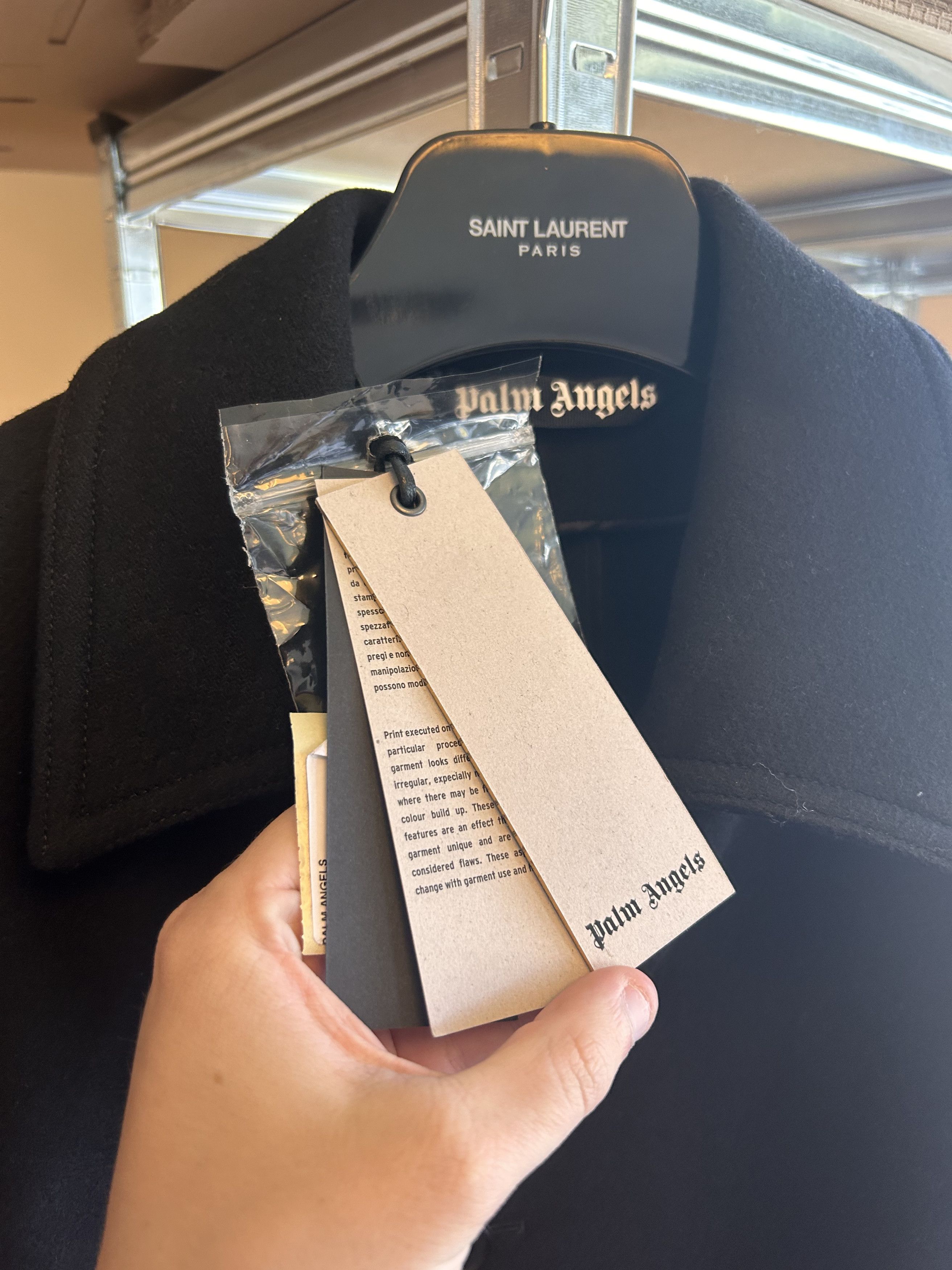 Palm Angels Palm Angels Curved Logo Wool Coat Size US L / EU 52-54 / 3 - 3 Thumbnail