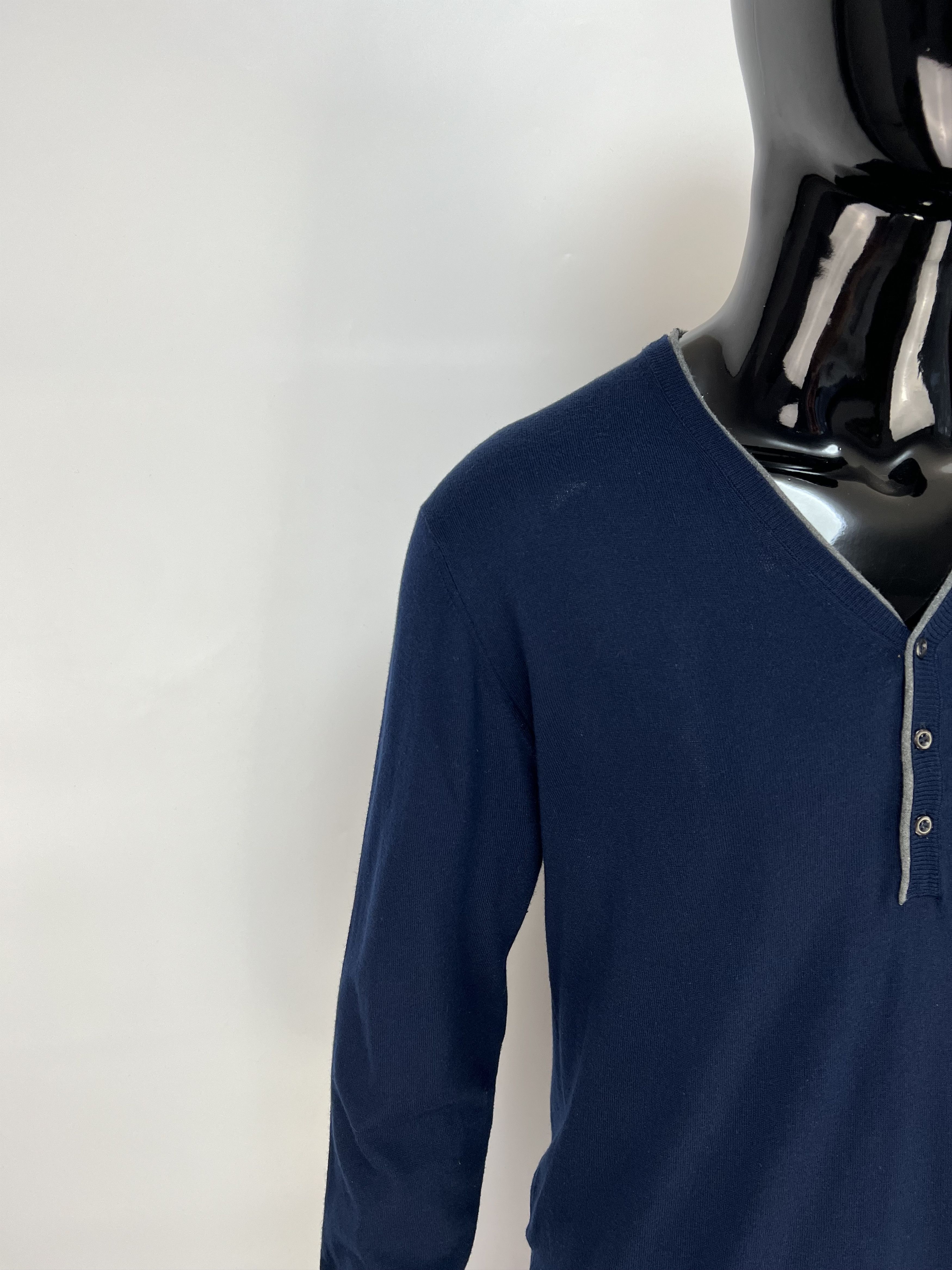 Balmain Balmain Cotton V-Neck Sweater Size US L / EU 52-54 / 3 - 3 Thumbnail