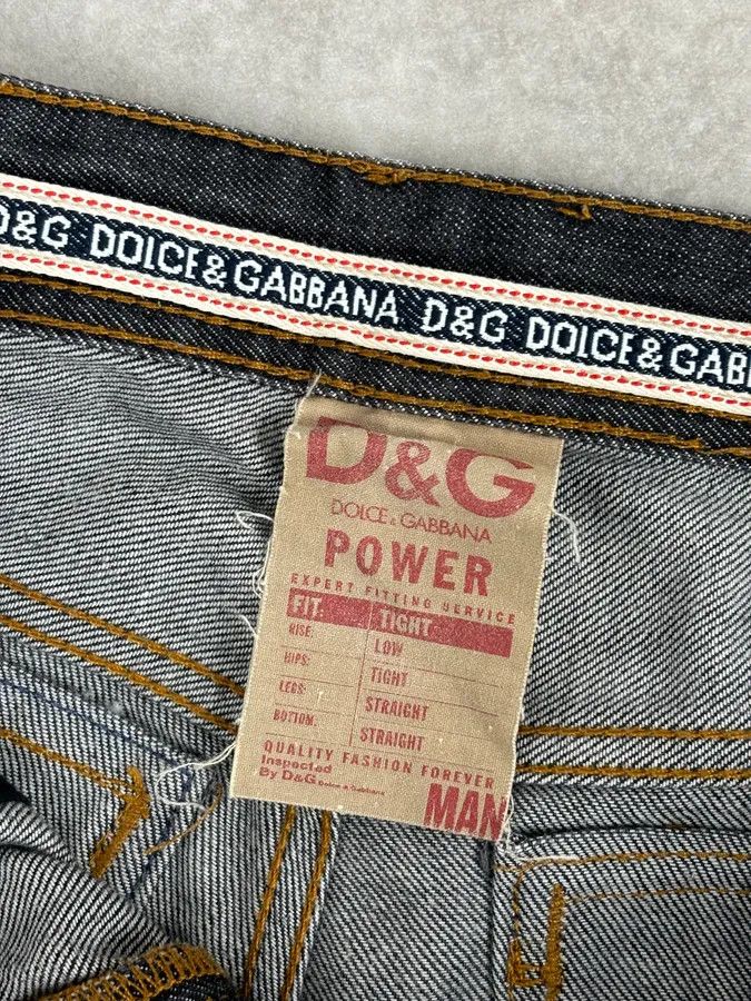 Dolce & Gabbana 2000s Dolce & Gabbana Dark Grey Denim Power Straight Jeans Size US 30 / EU 46 - 11 Thumbnail