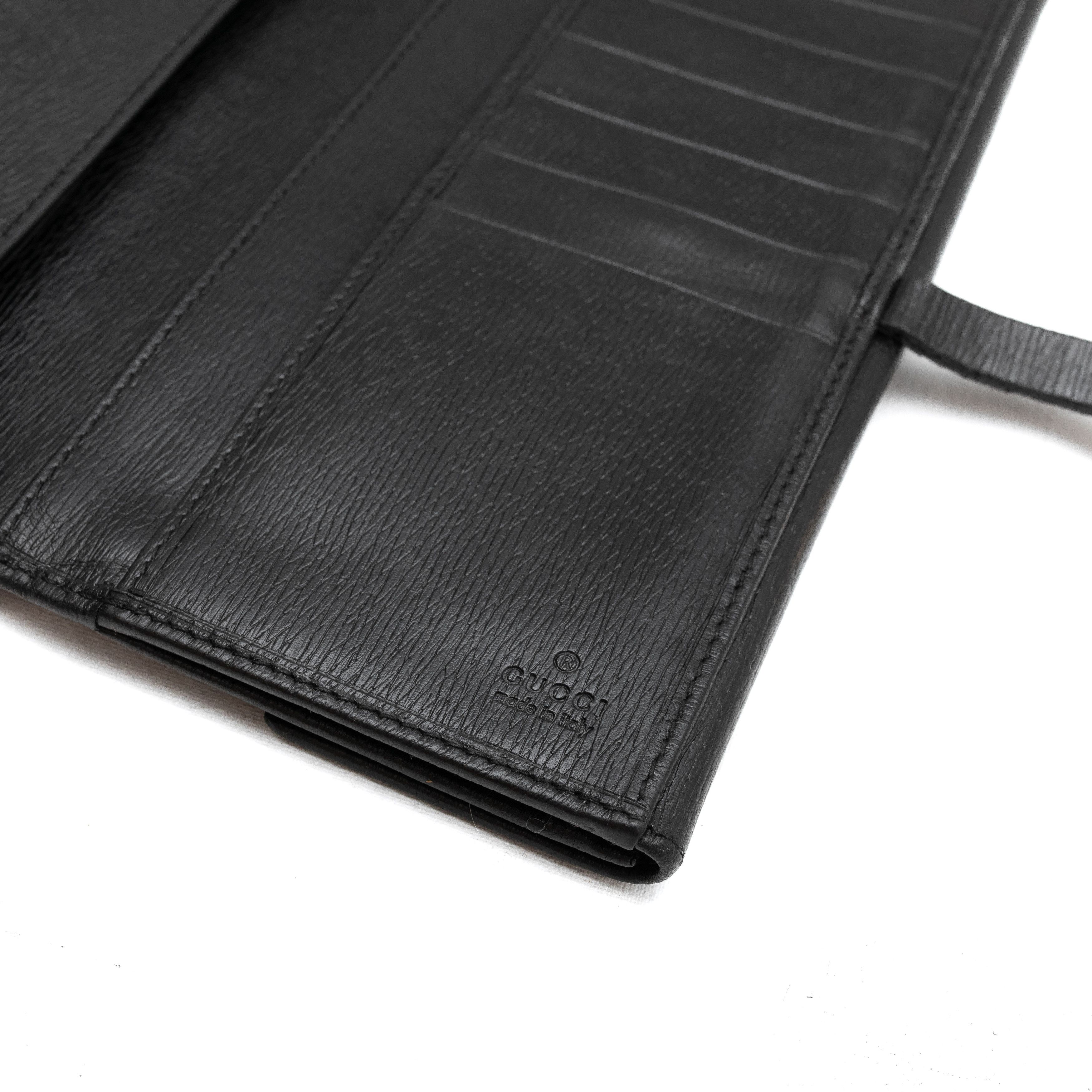 Gucci GUCCI Jackie Black Grained Leather Bifold Wallet Size ONE SIZE - 8 Thumbnail