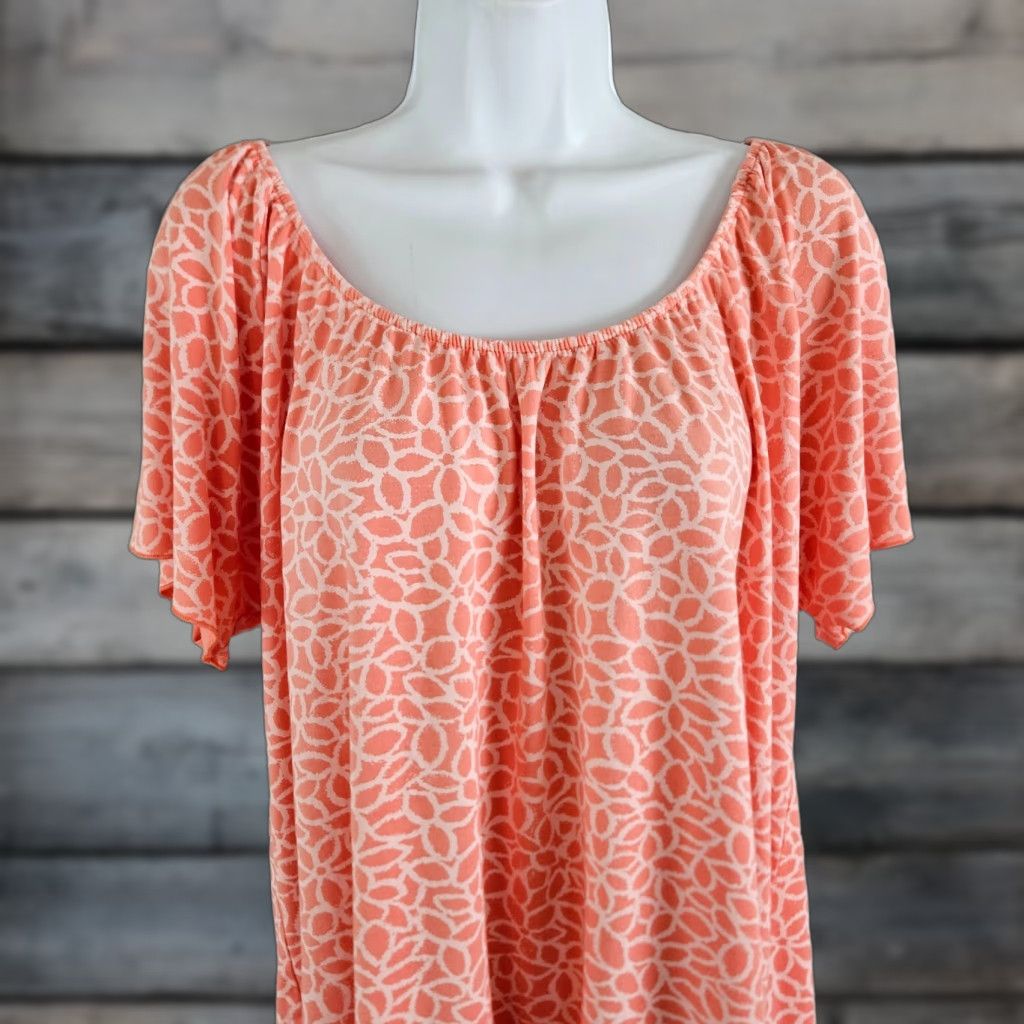 Vintage Fresh Produce Womens Top T-Shirt Pink Short Sleeve Rayon Blend 1X Adult Womens Size XL / US 12-14 / IT 48-50 - 1 Thumbnail