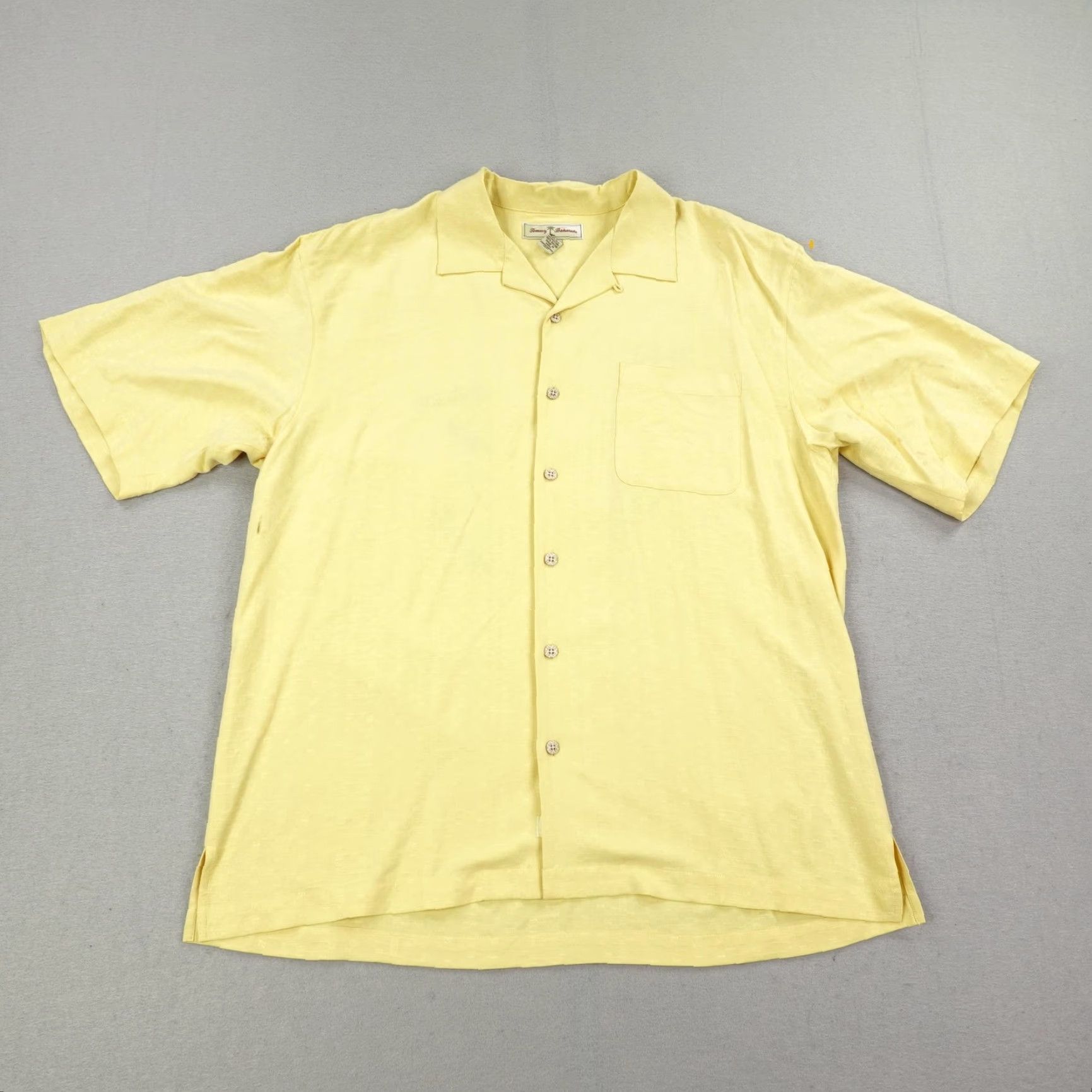 Tommy Bahama Tommy Bahama Shirt Mens Large Yellow Silk Embroidered Beach Hawaiian Tropical Graphic Print 2006 Collared Size US L / EU 52-54 / 3 - 2 Thumbnail